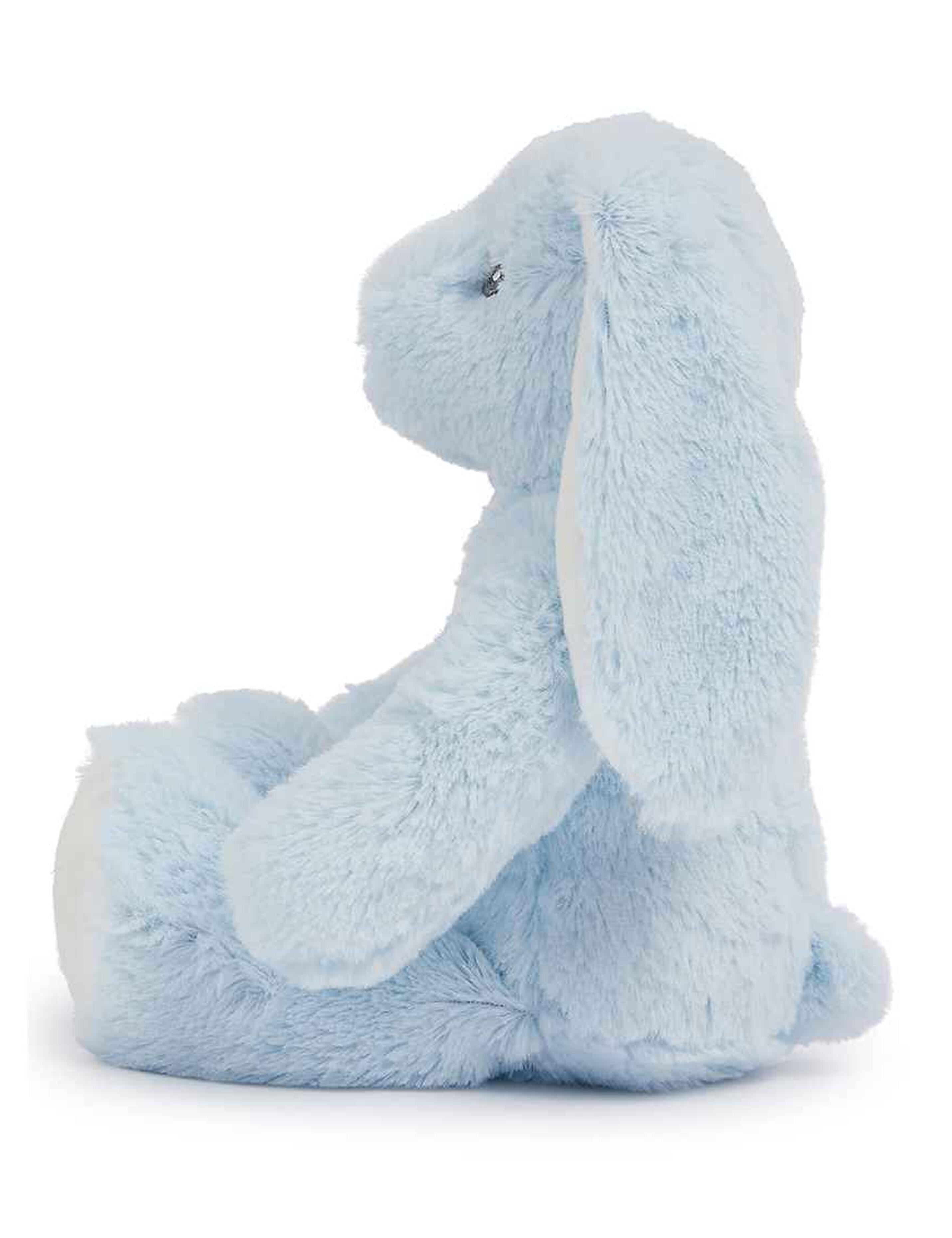 Printed small bunny teddy light blue with name
