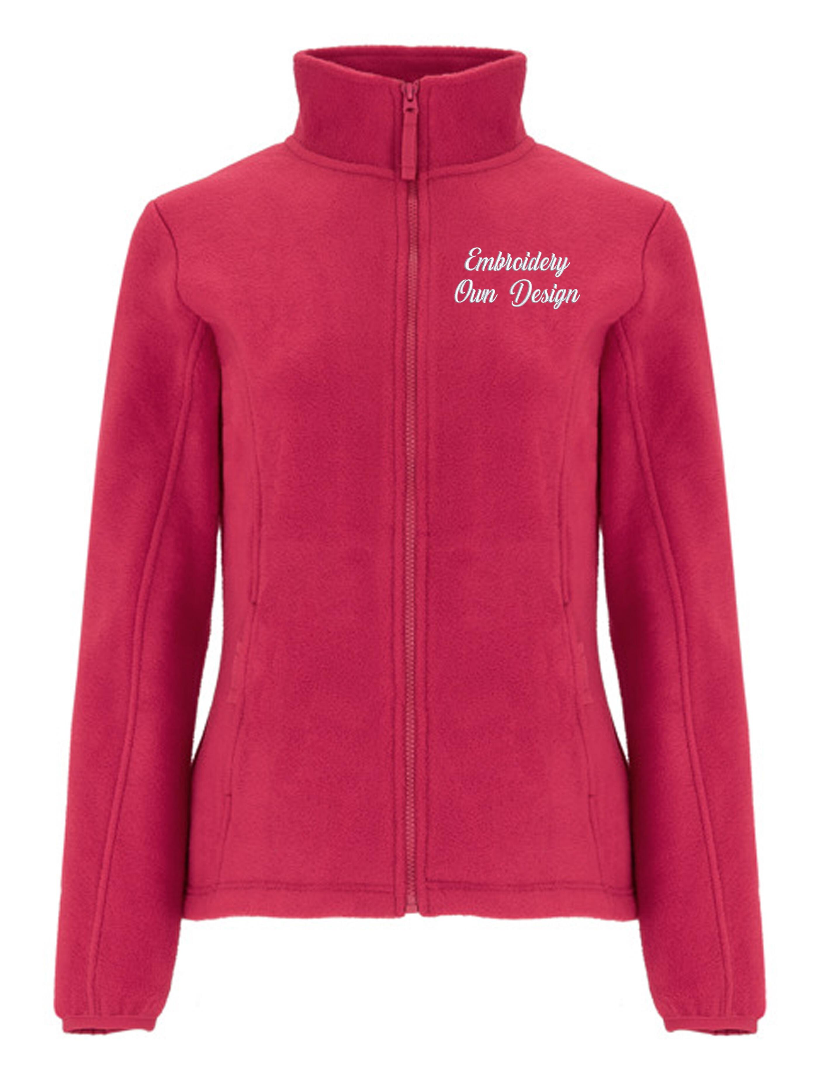 Personalised Women's Fleece Jacket with embroidery Hot Pink