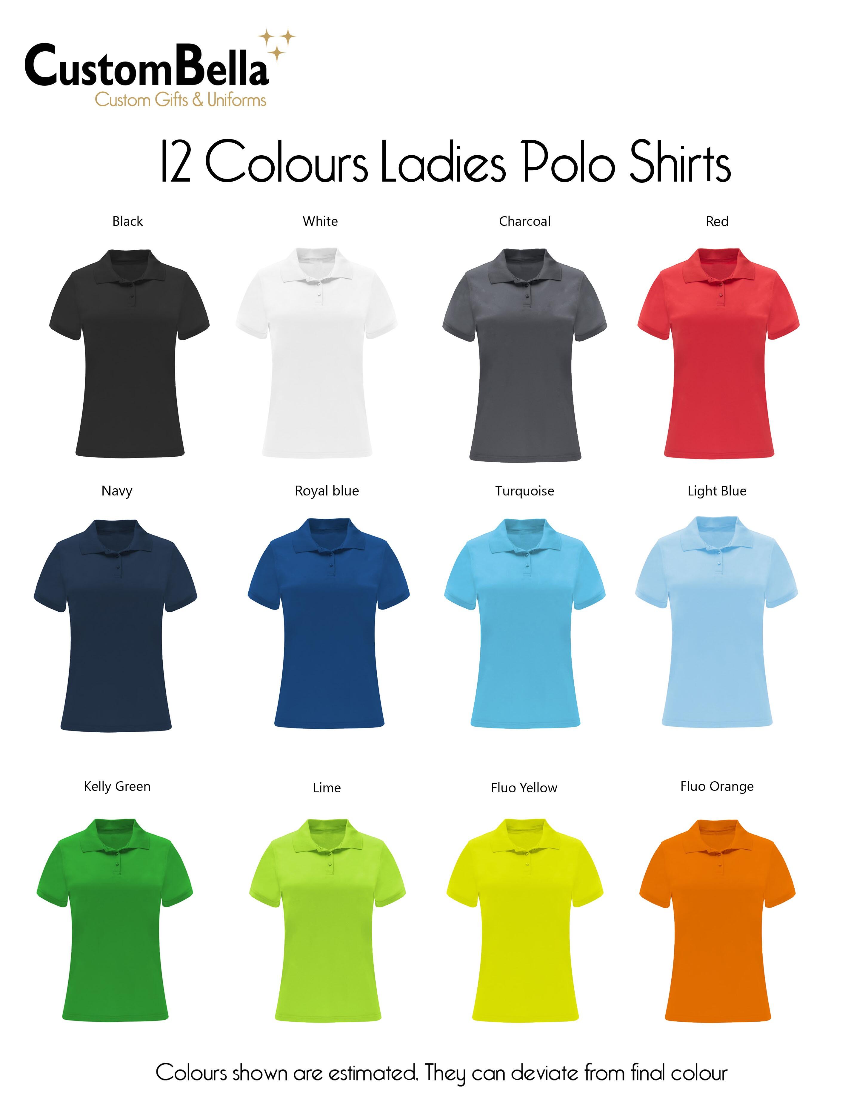 CUSTOM DRI-FIT WOMENS POLO SHIRT WITH PRINT NAVY
