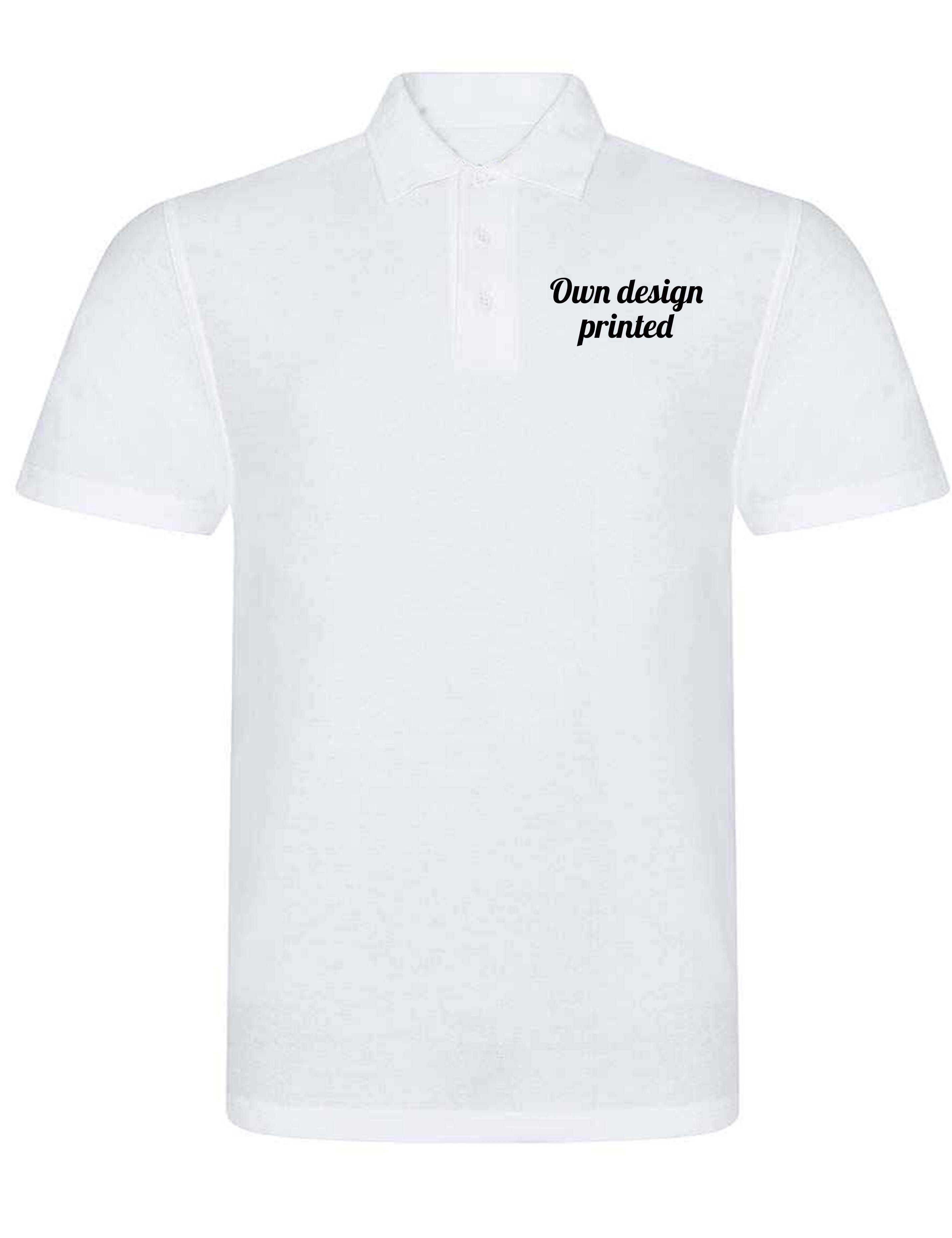 Custom Plus Size Polo Shirt with print white