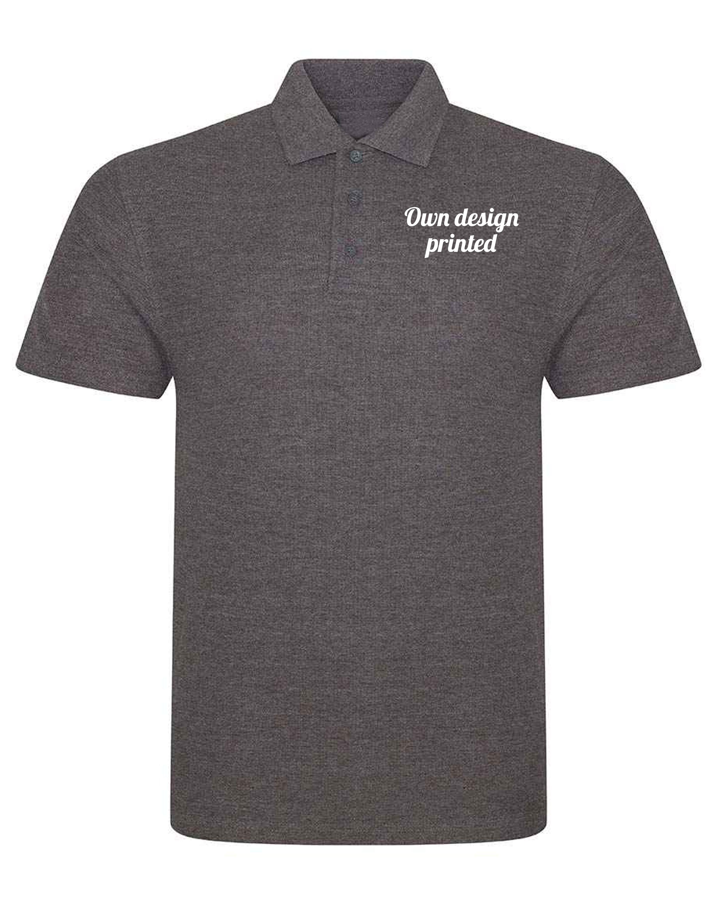Personalised Plus Size Polo Shirt with print Charcoal