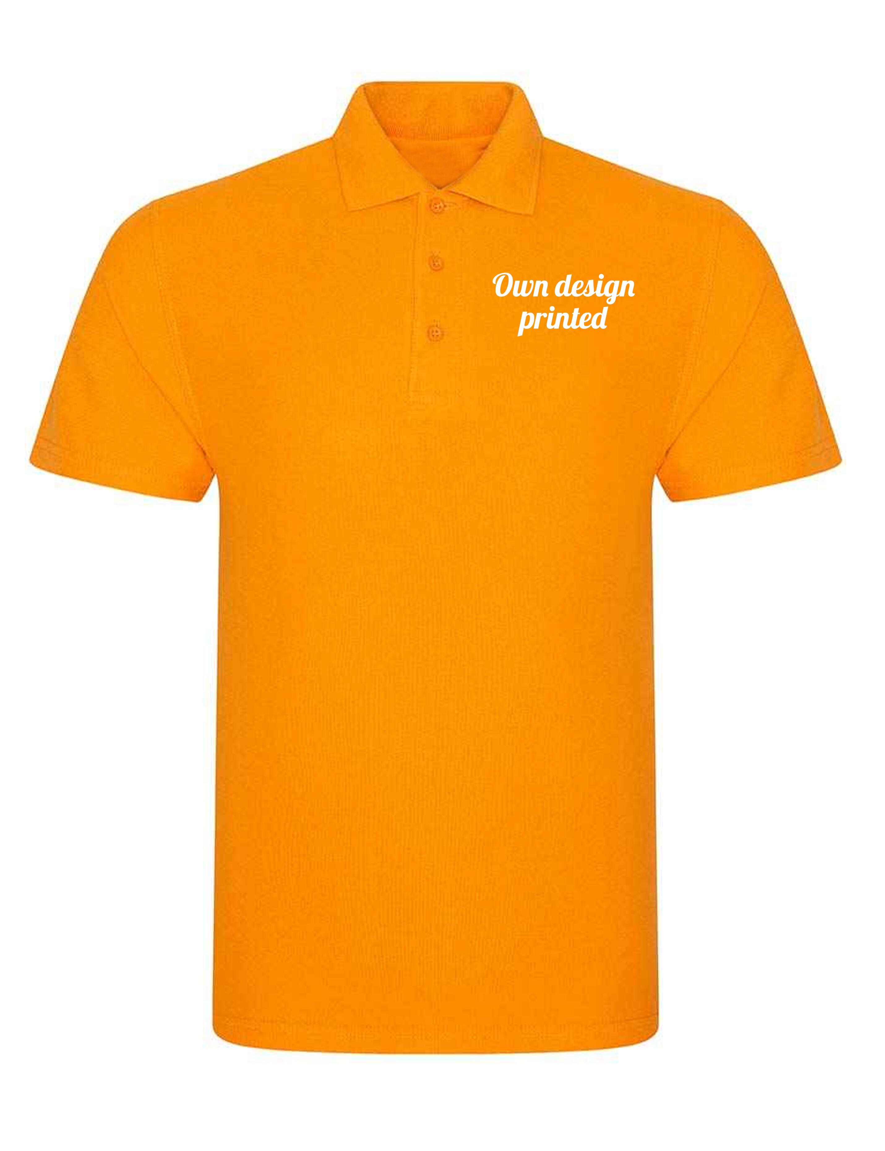 Personalised Plus Size Polo Shirt with print Orange
