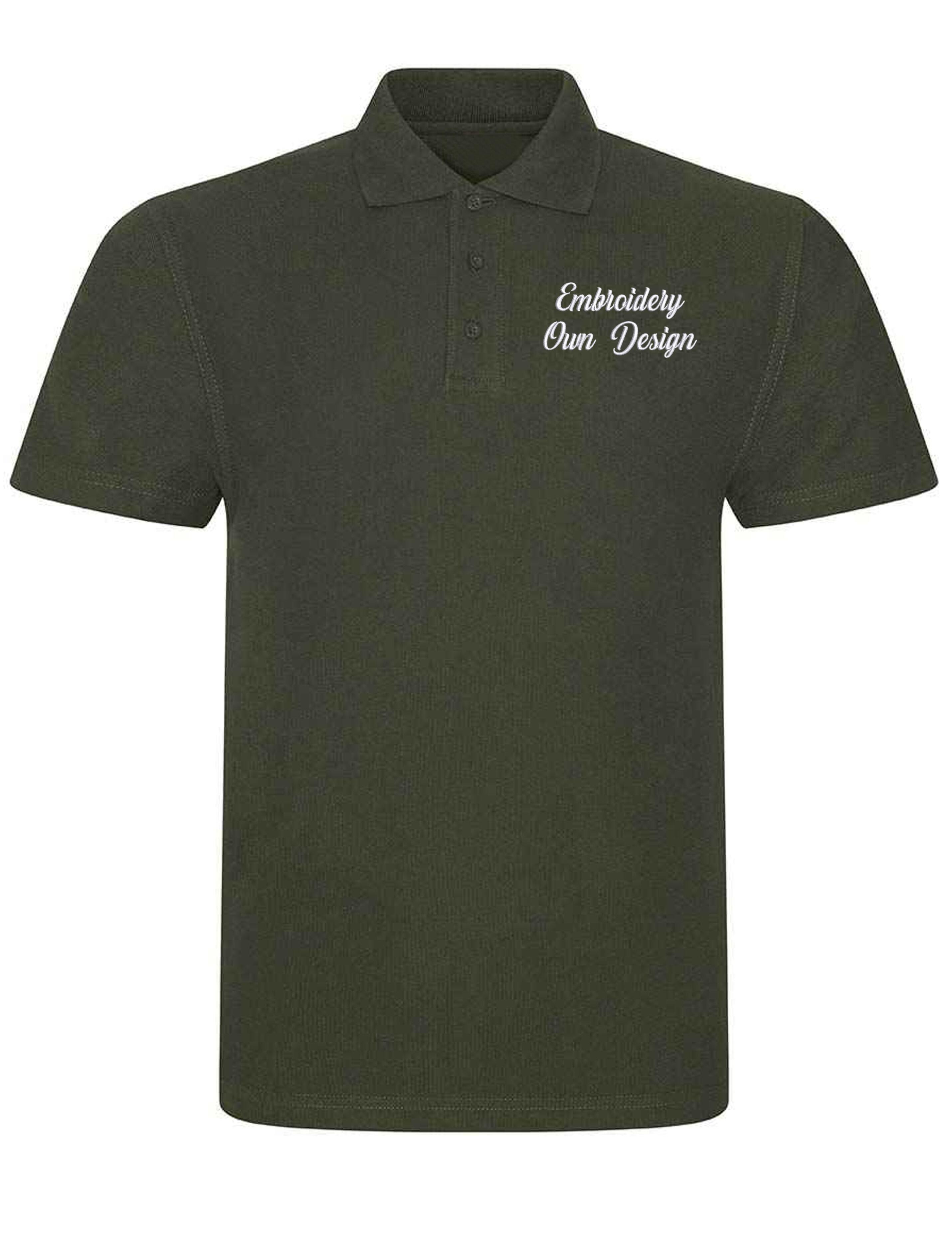 Personalised Plus Size Polo Shirt with embroidery Olive