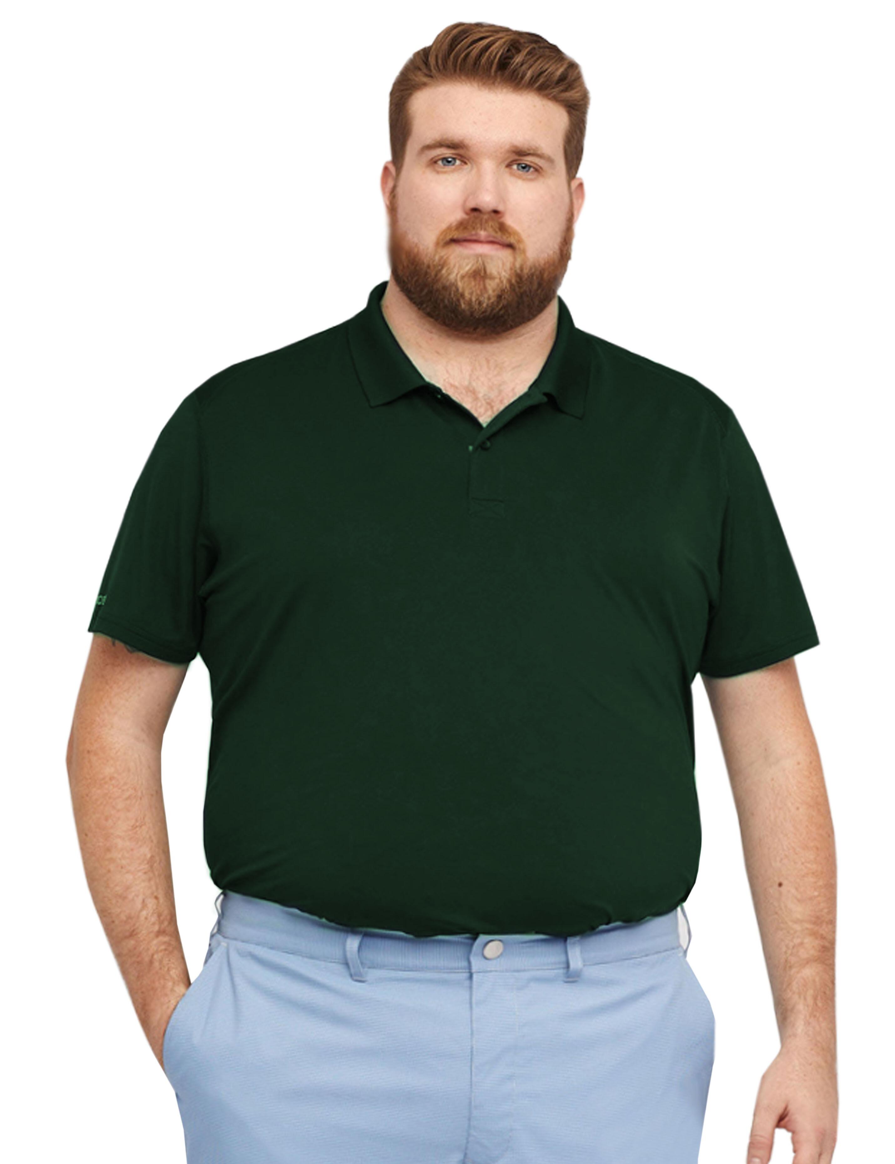 Embroidered Polo Shirt Bottle Green Plus size