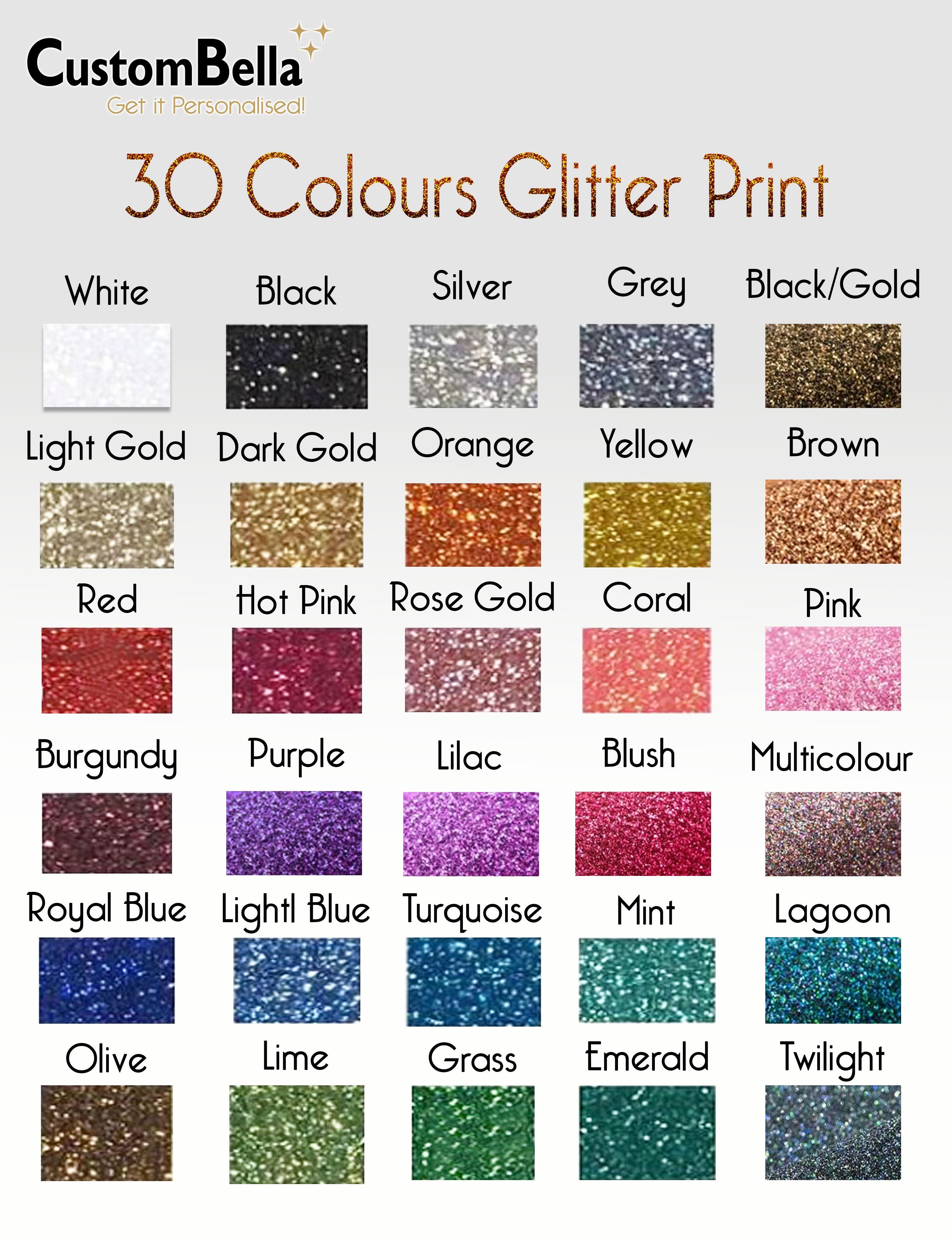 Front + Sleeve + Back Glitter Print