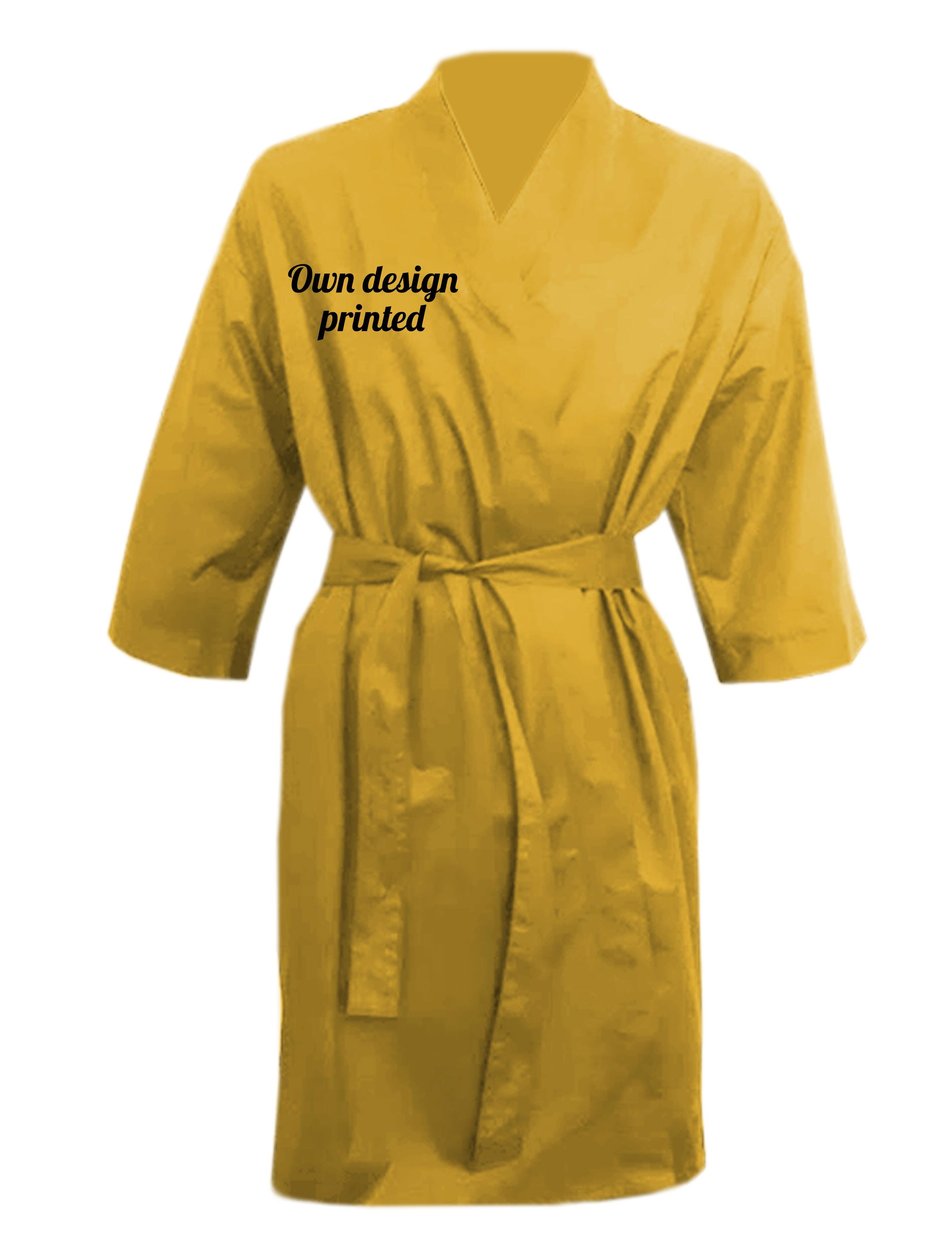 Nibano Hairdressing Kimono Gown Mustard
