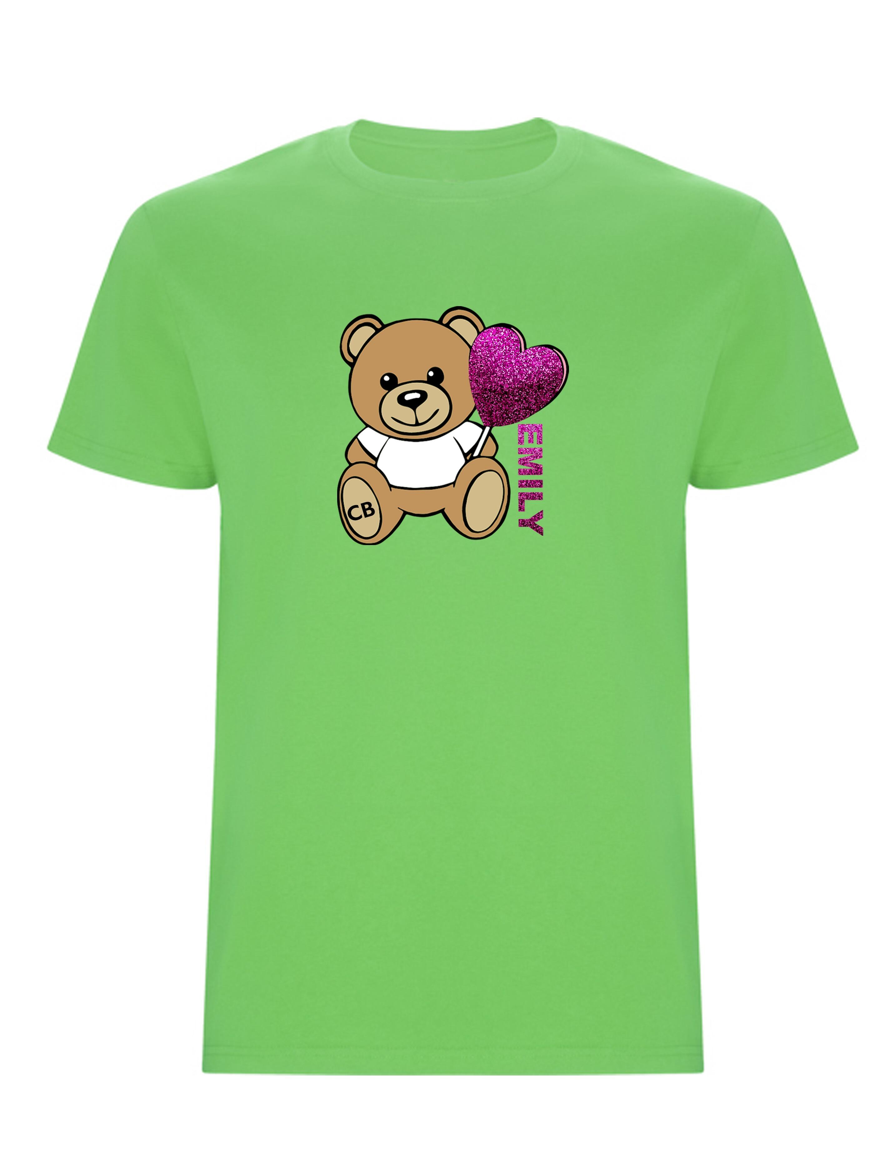 Custom Kids Bear T-Shirt Lime
