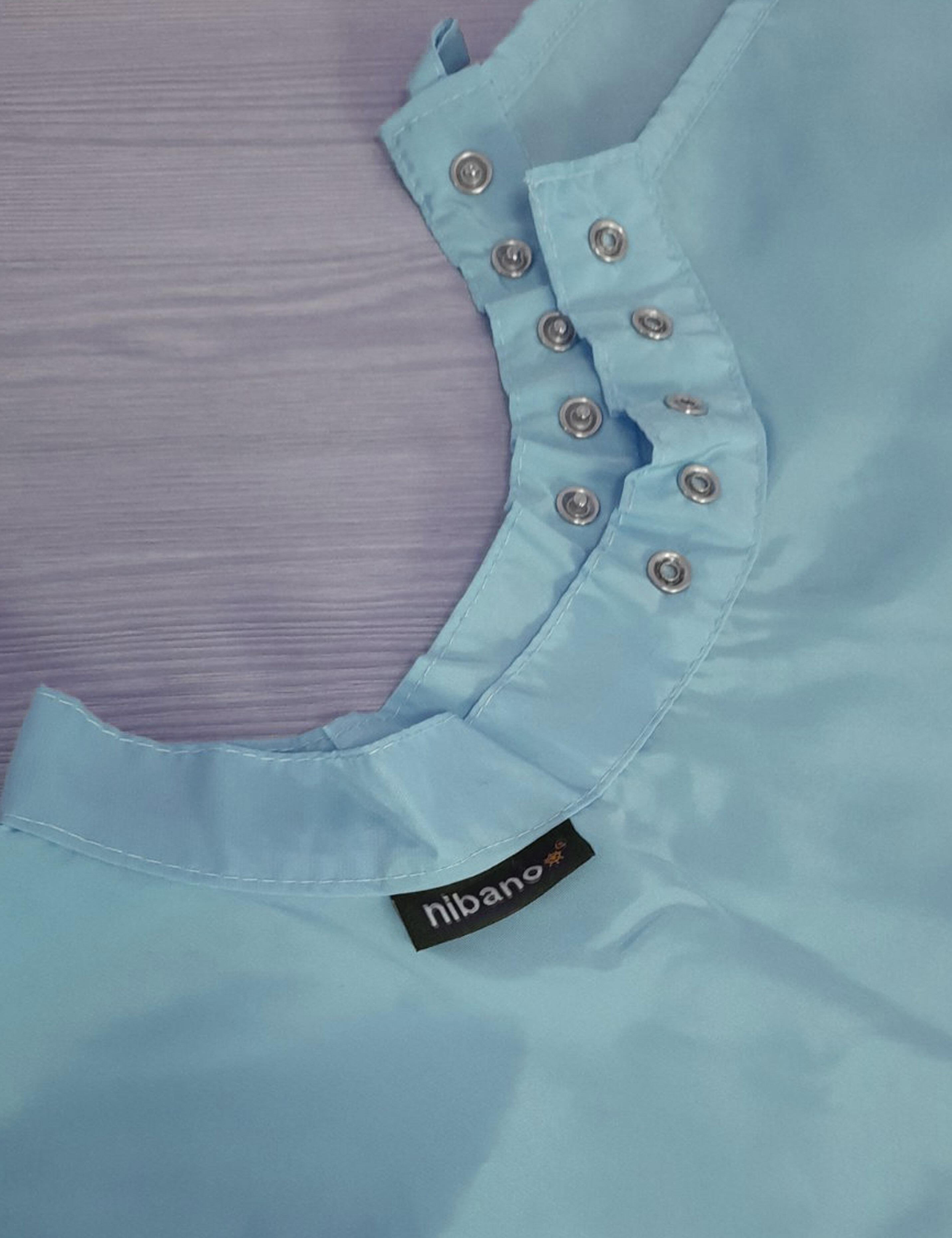 Aqua Blue Hairdressing gown with poppers closing