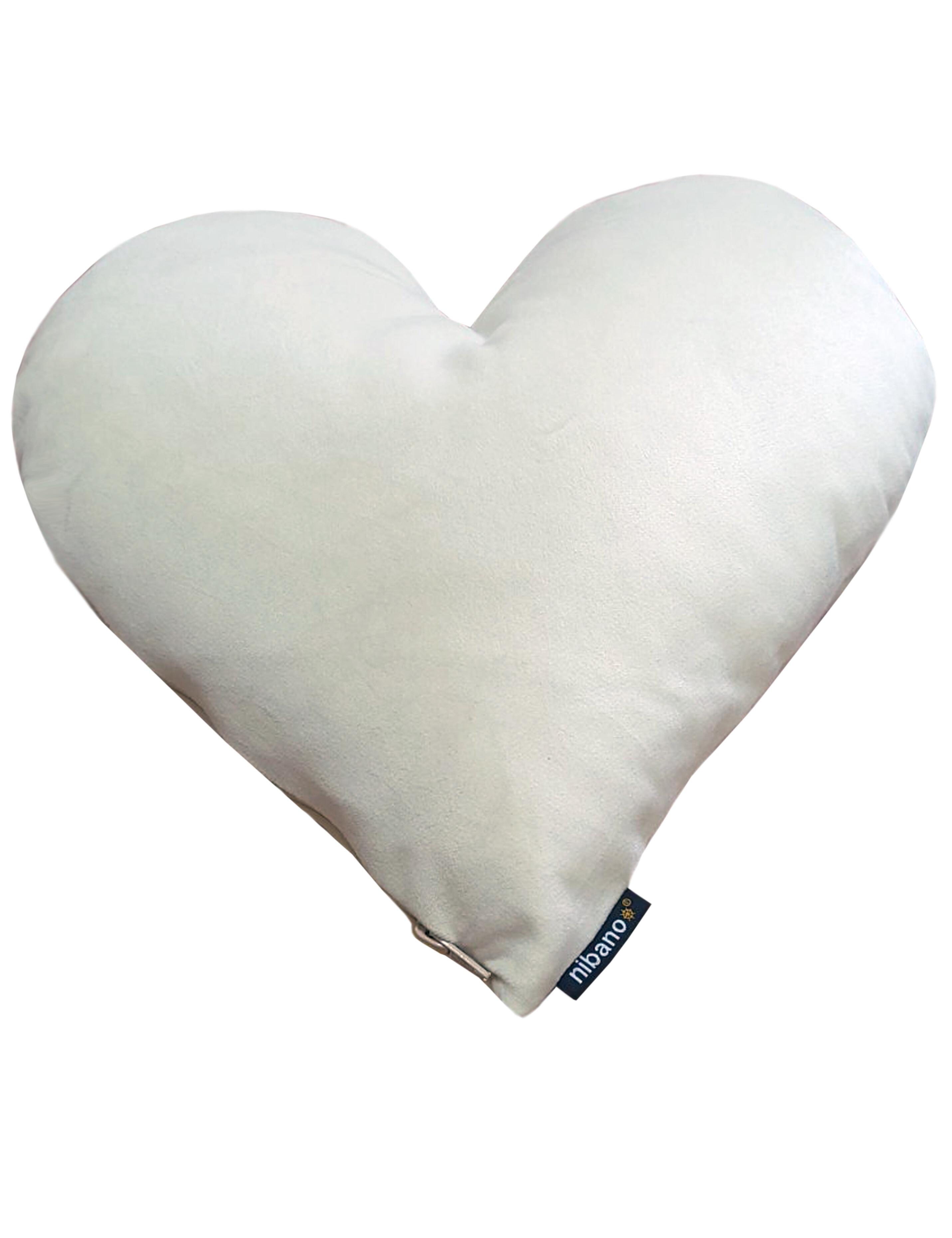 Velvet Heart Cushion Cream Nibano