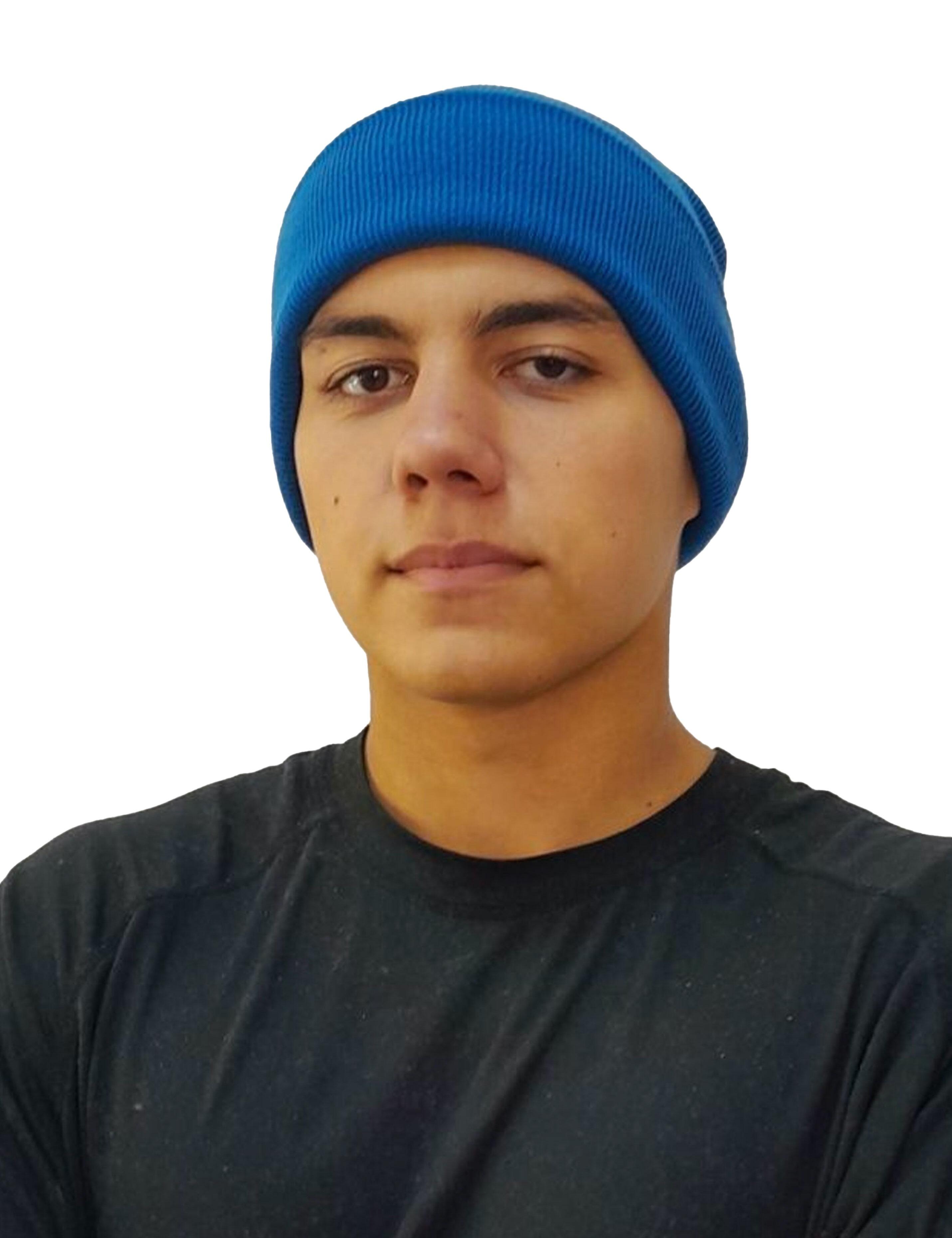 Winter hat beanie sapphire blue