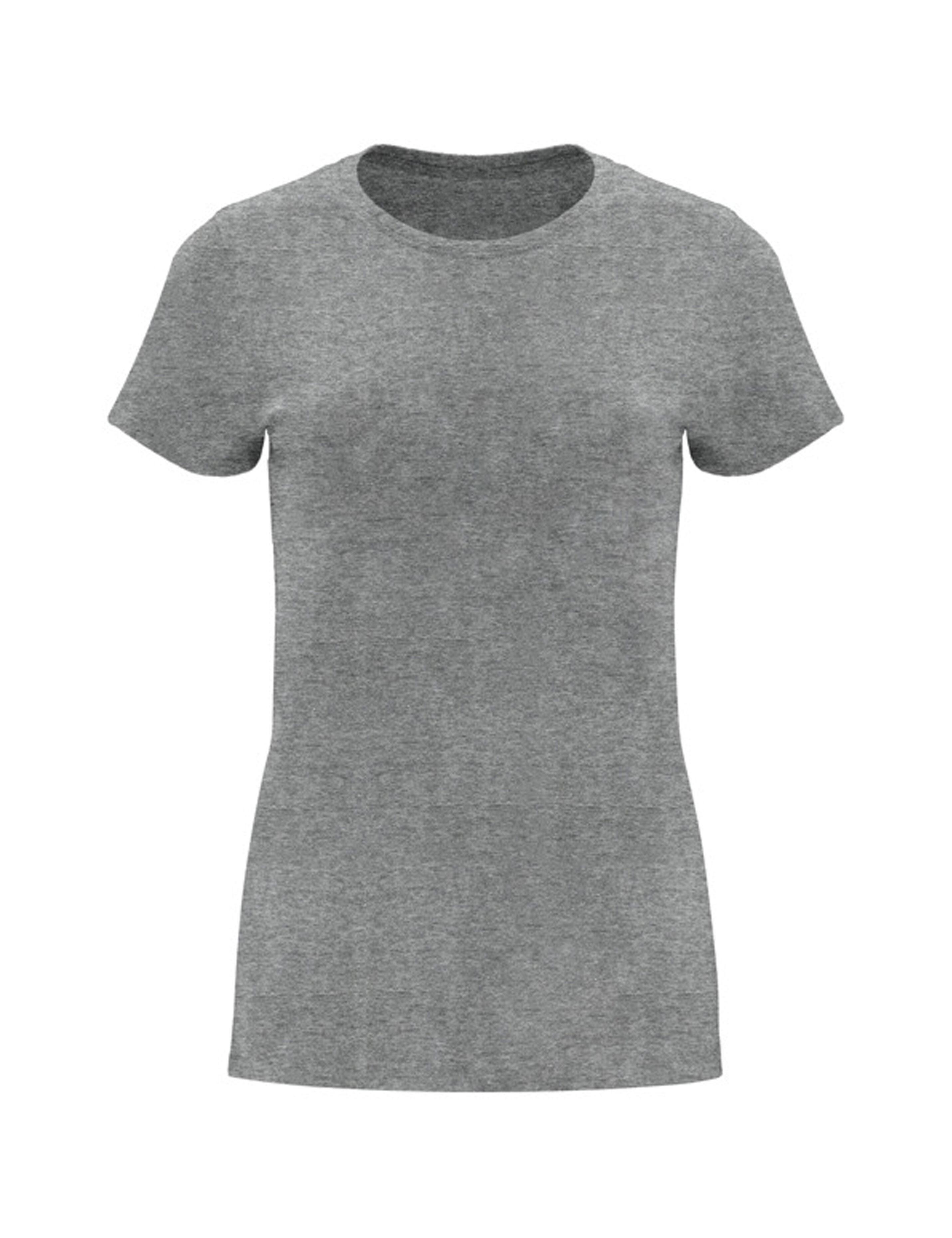 Plain heather grey women's T-shirt heavyweight cotton