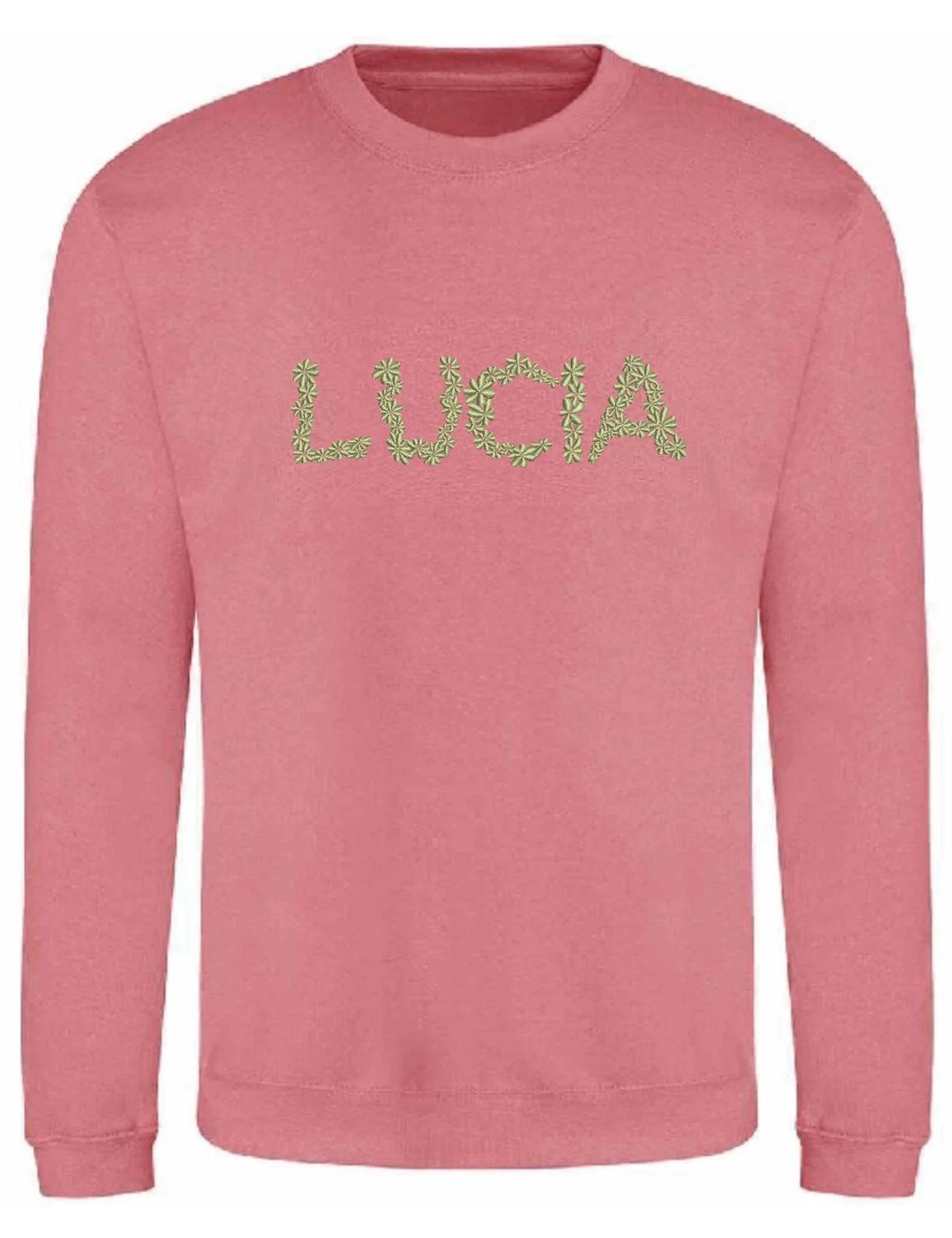 Custom Embroidered Jumper with name Dusty Pink