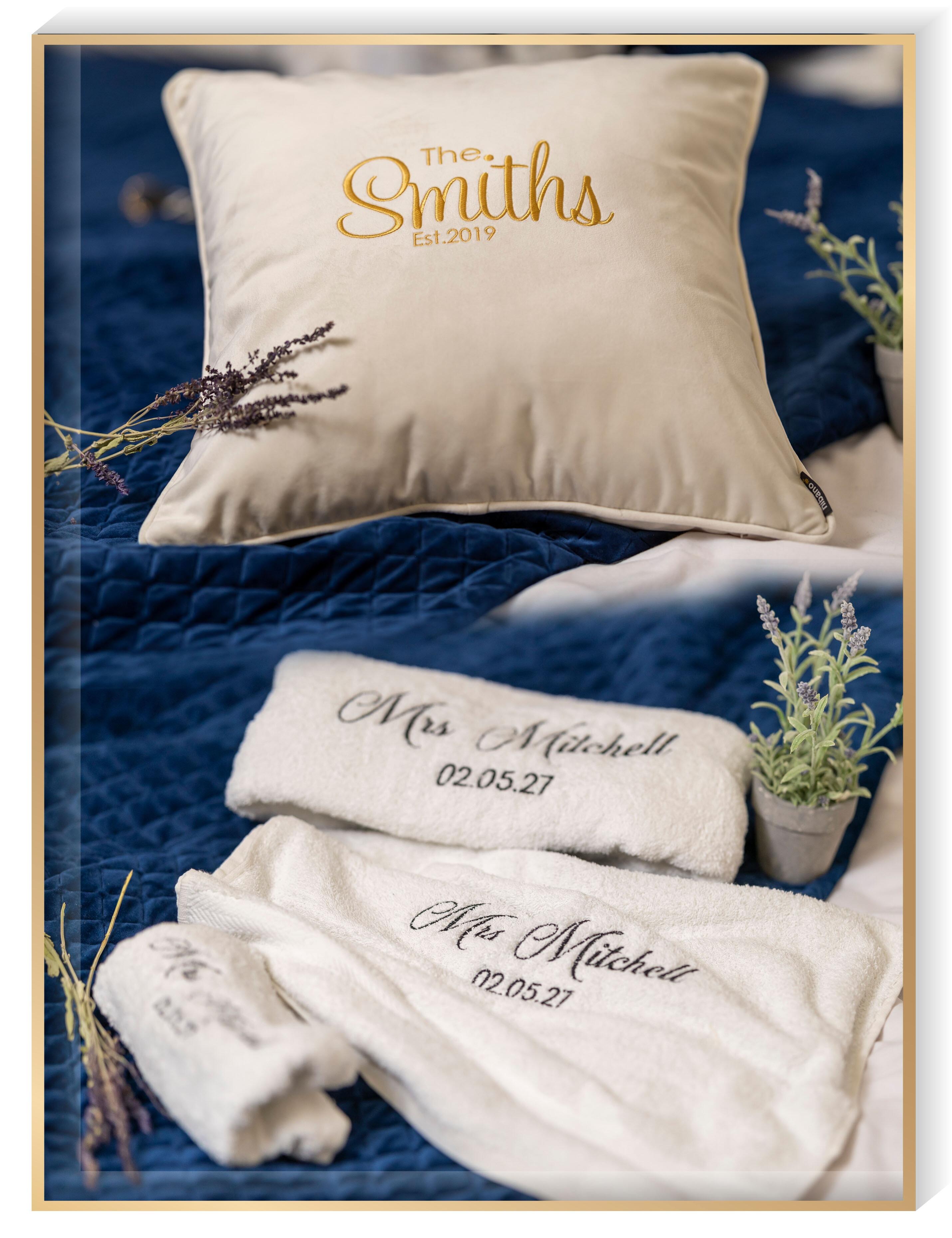 personalised wedding keepsakes UK, elegant wedding accessories personalised, custom wedding accessories collection, premium wedding keepsakes and details, personalised wedding napkins embroidered, printed wedding napkin with initials, custom embroidered table napkin wedding