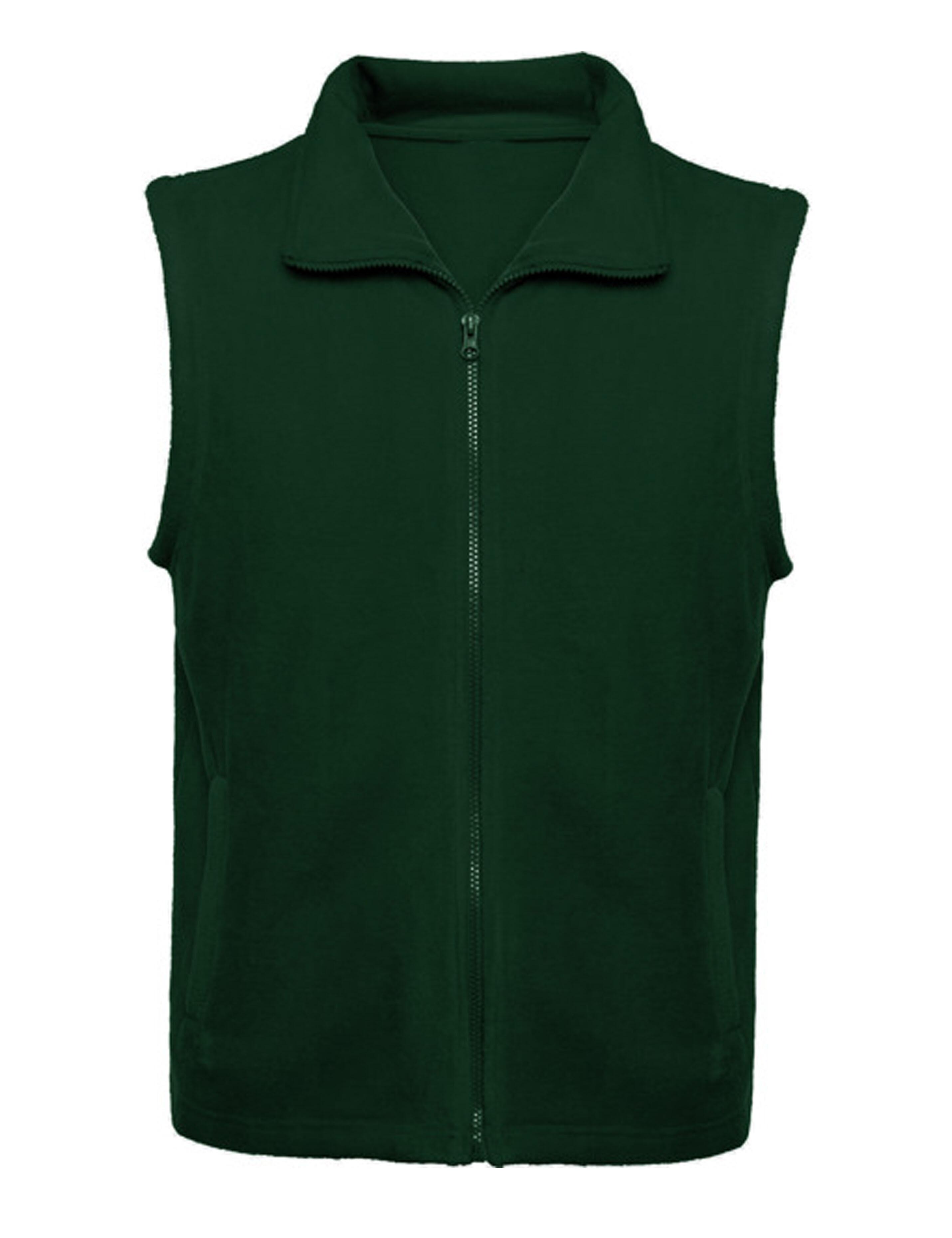 Bottle Green fleece gilet plain printed or embroidered
