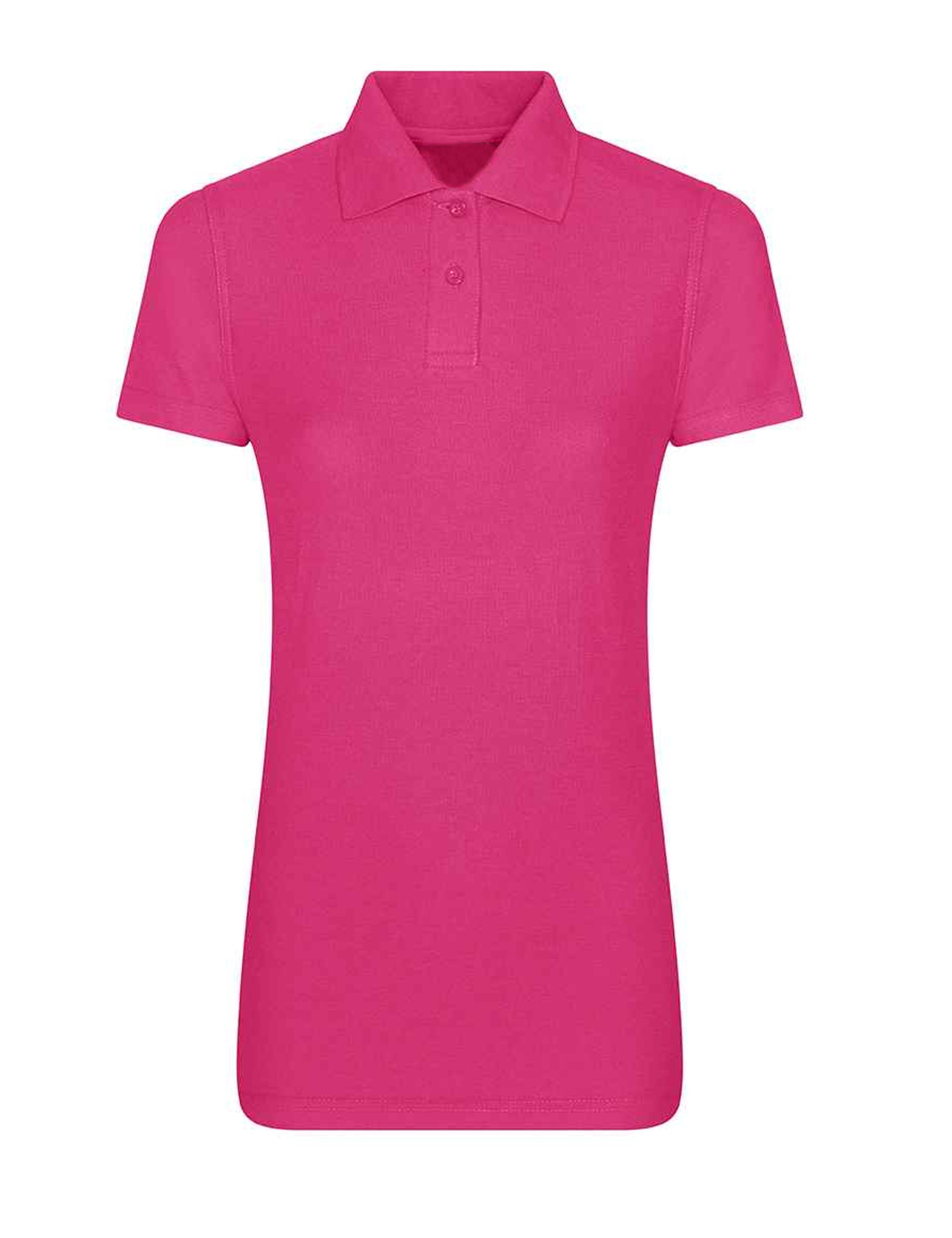 Hot pink women's polycotton polo shirt plain or custom printed