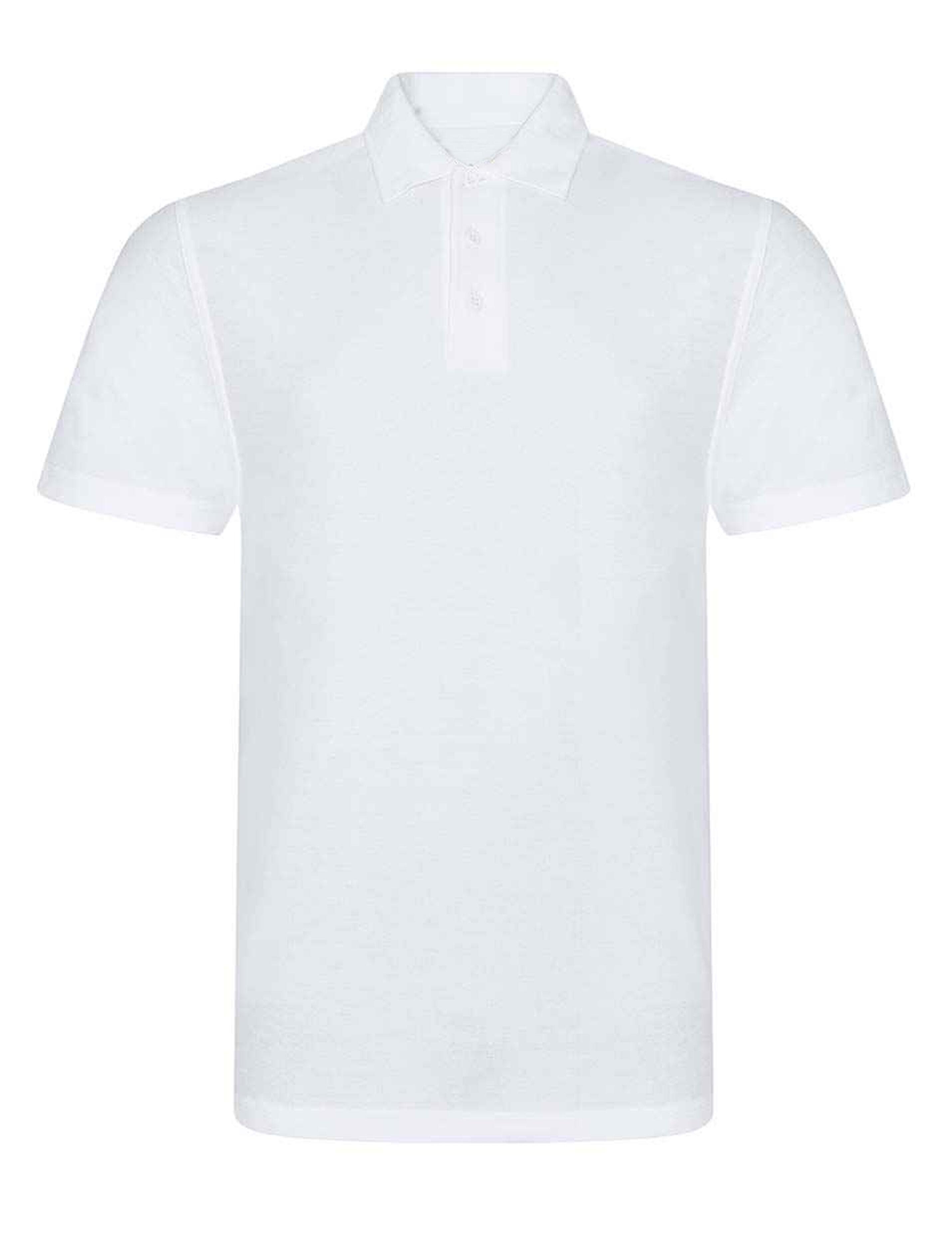 Classic white polycotton polo shirt with short sleeves