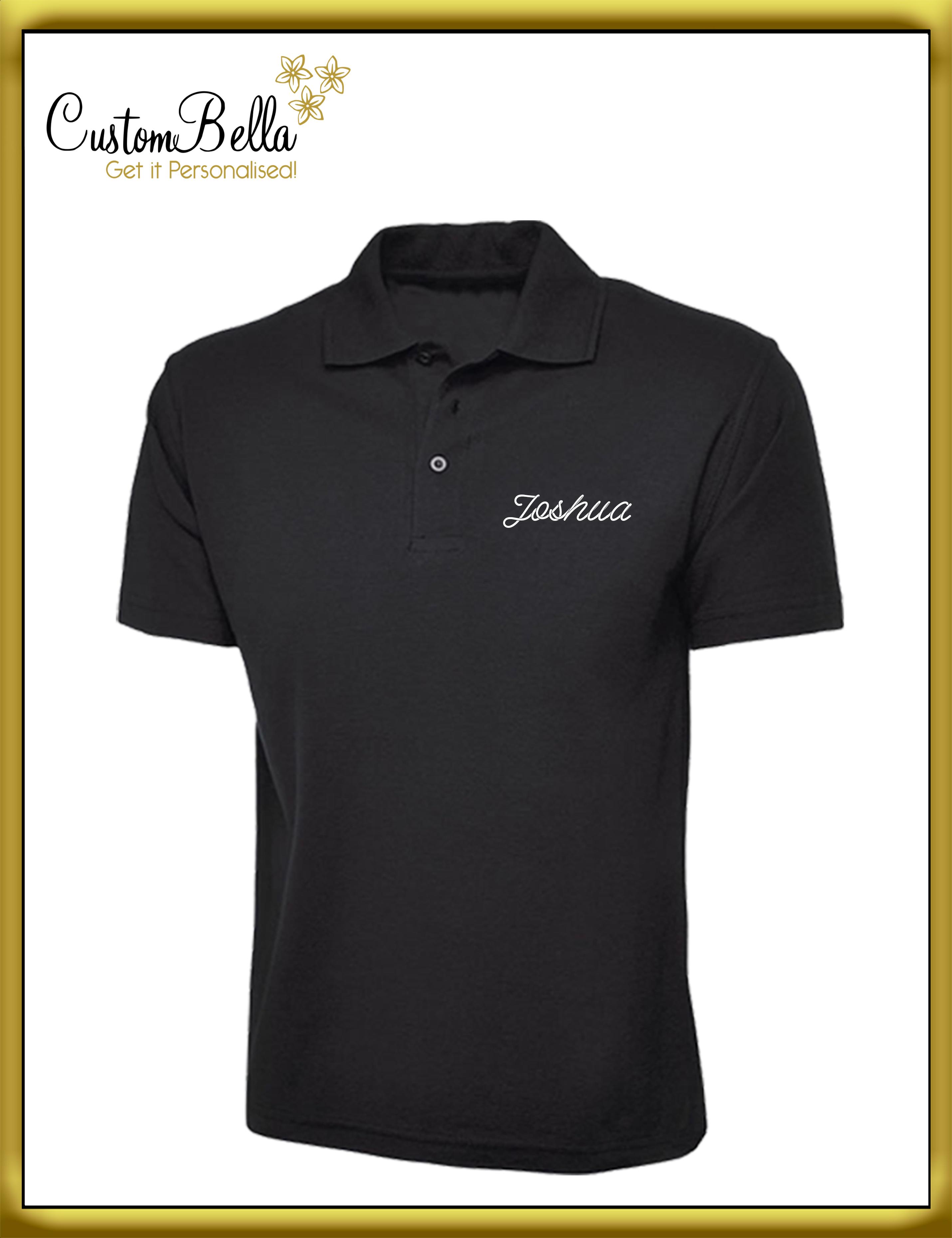 Embroidered Plus Size Polo Shirt black