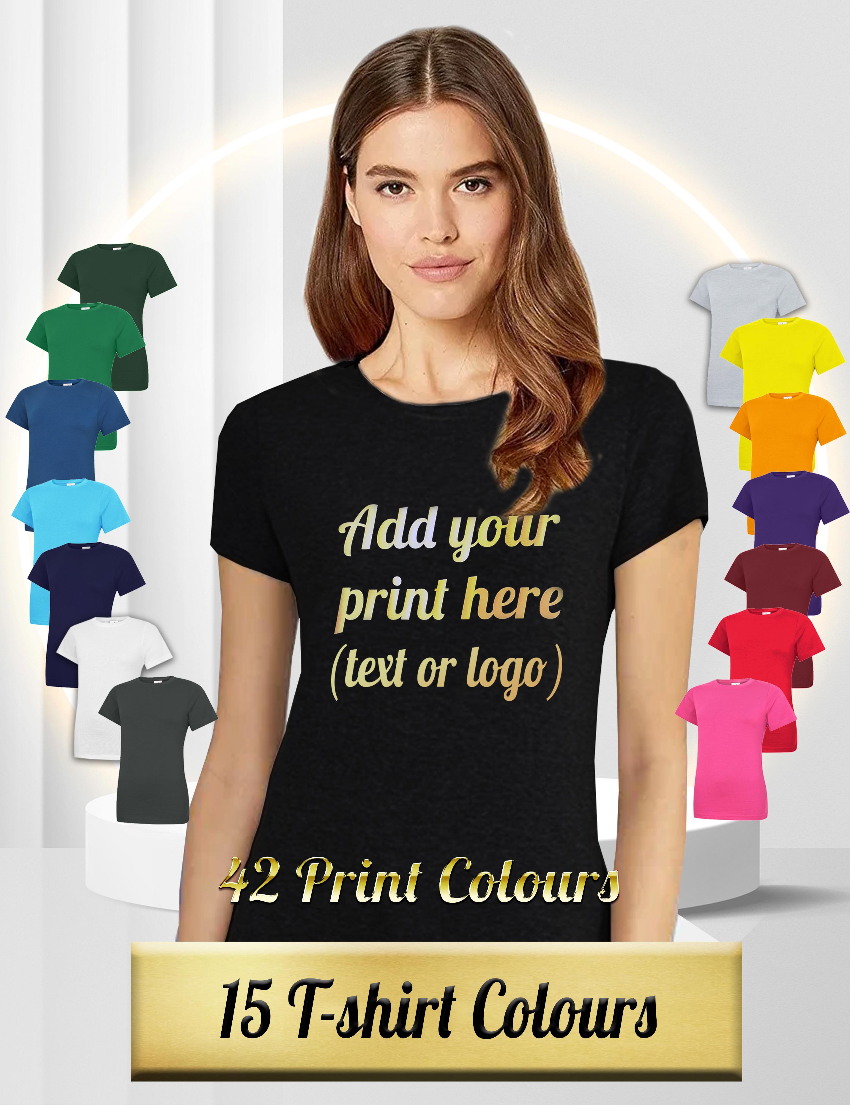 Personalised women's t-shirt printed