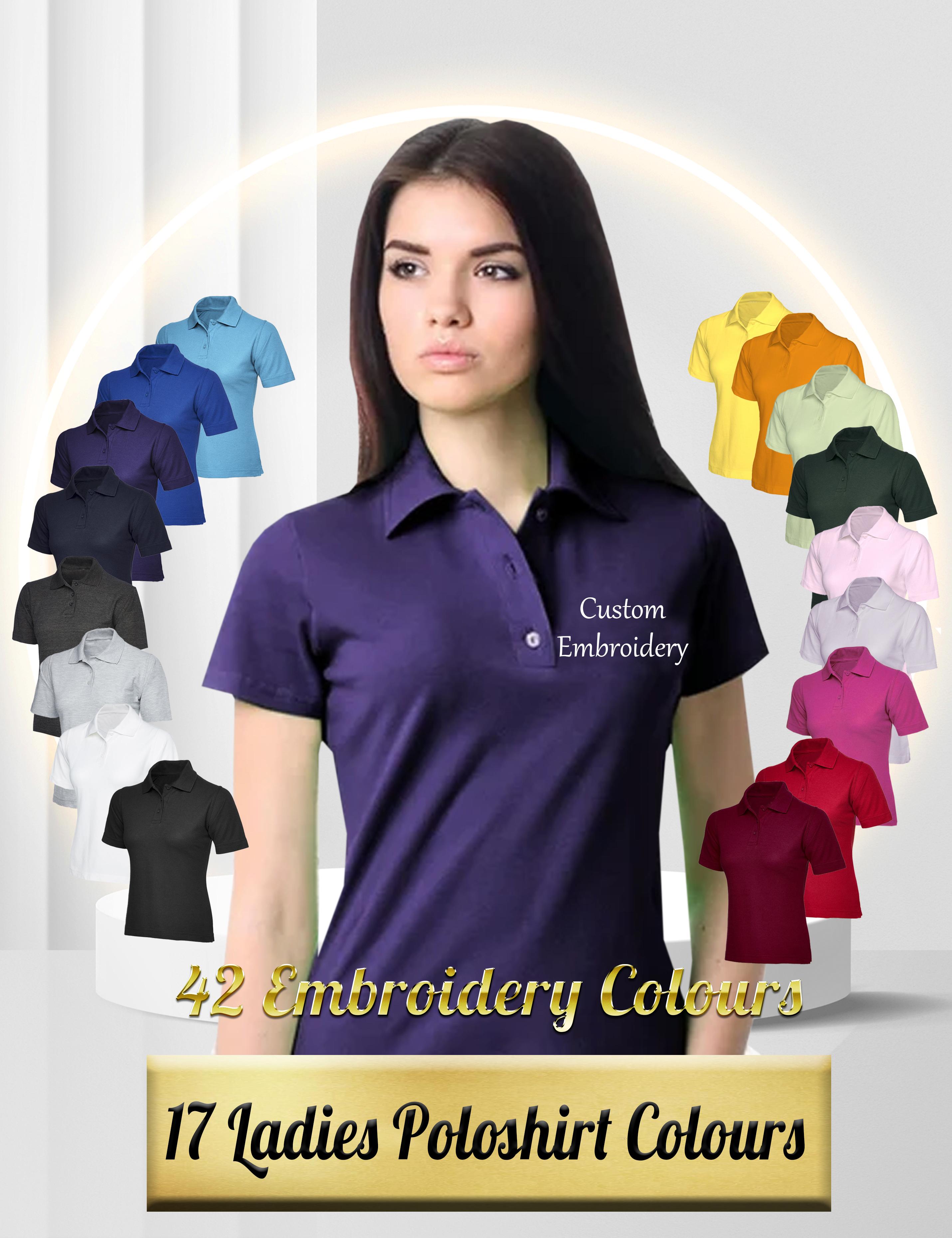 Embroidered women's polo shirt UK