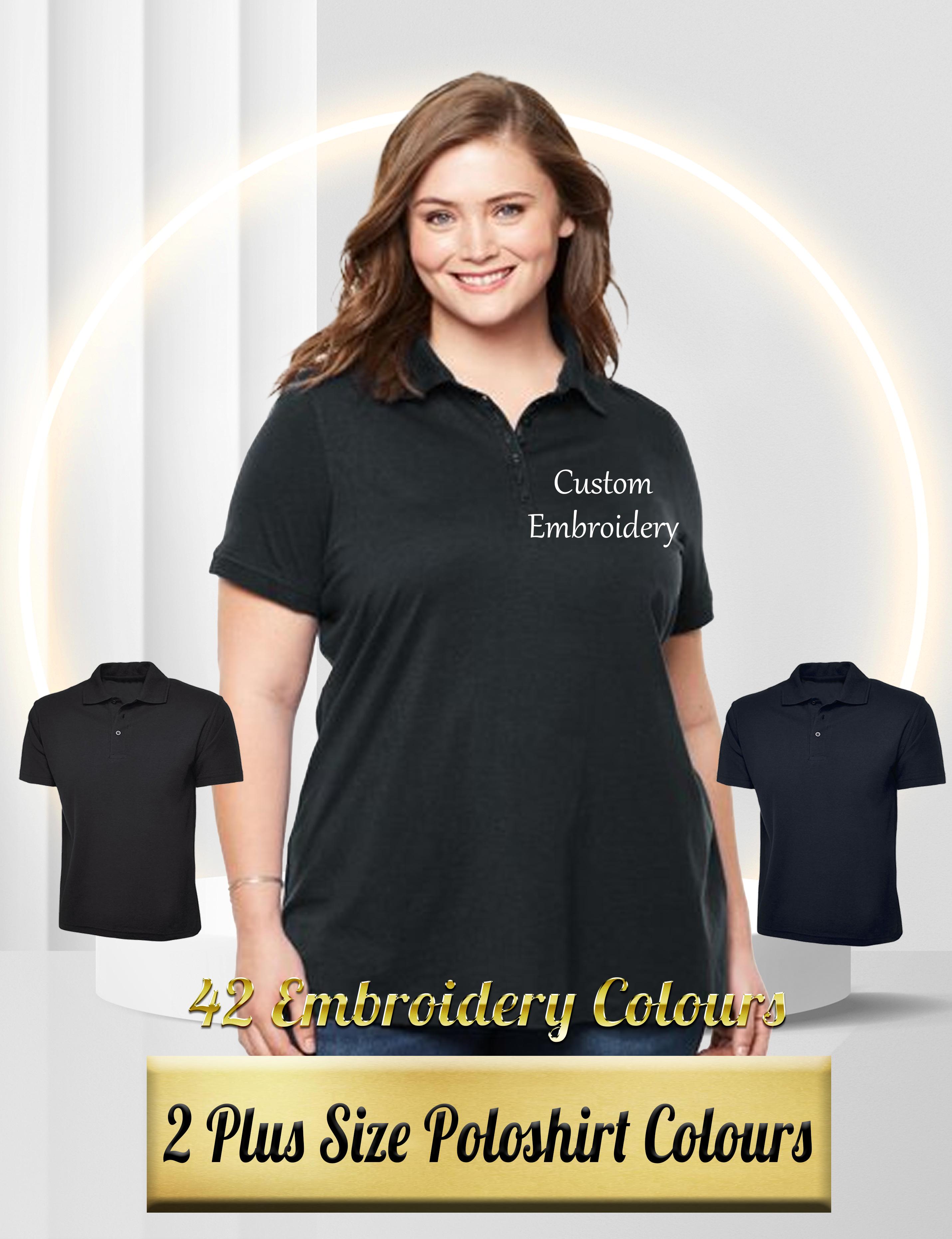 Embroidered Plus Size Polo Shirt