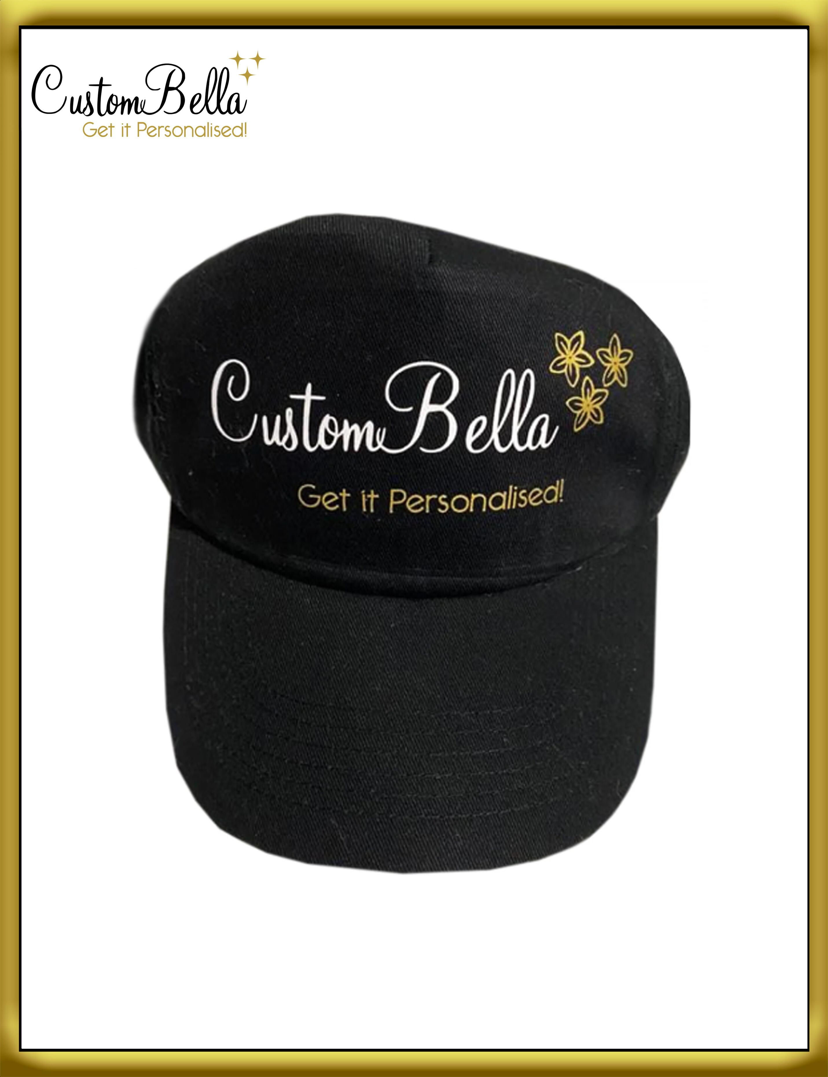 Personalised Printed Baseball cap black