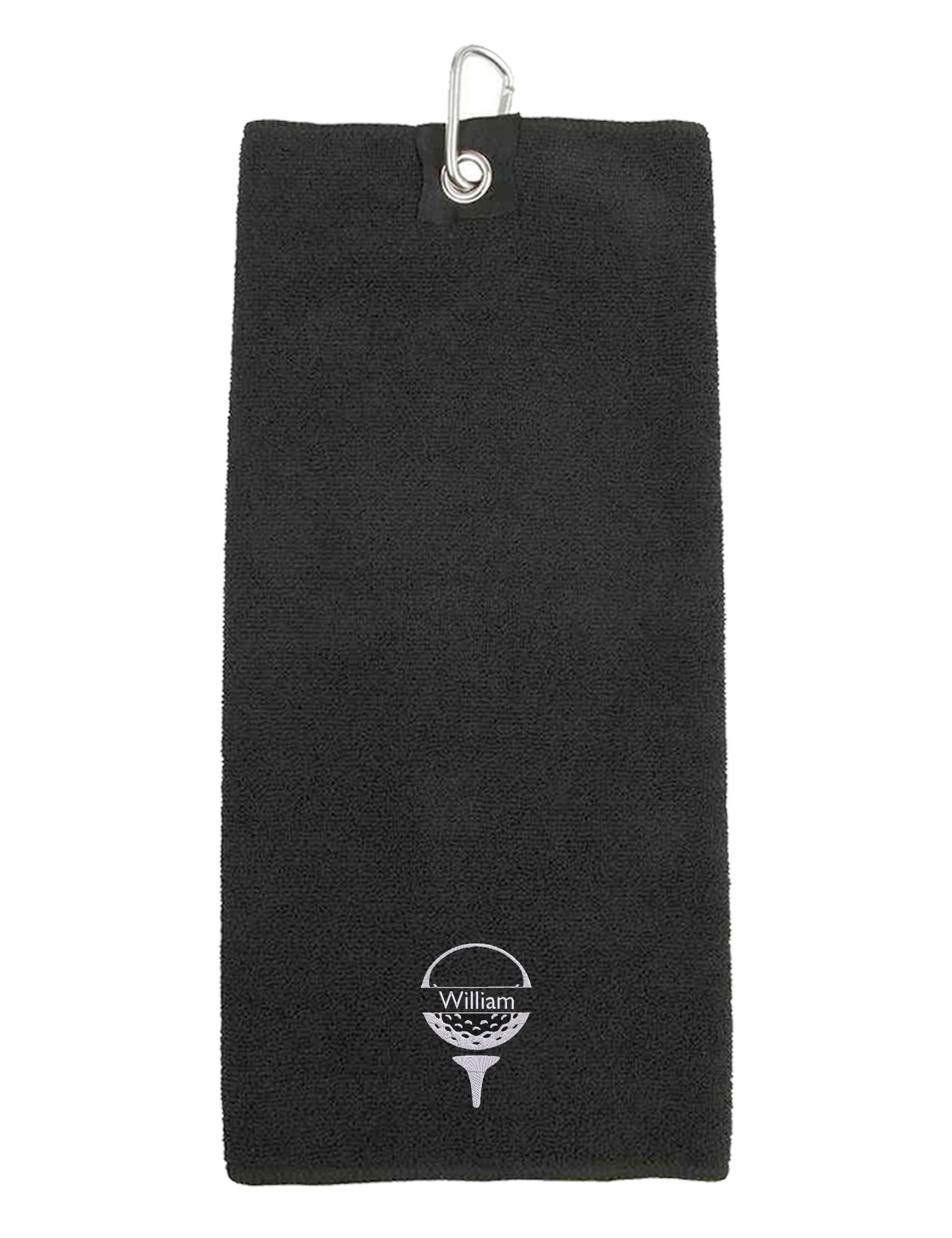Golf Ball Design Microfibre Golf Towel Dark Grey