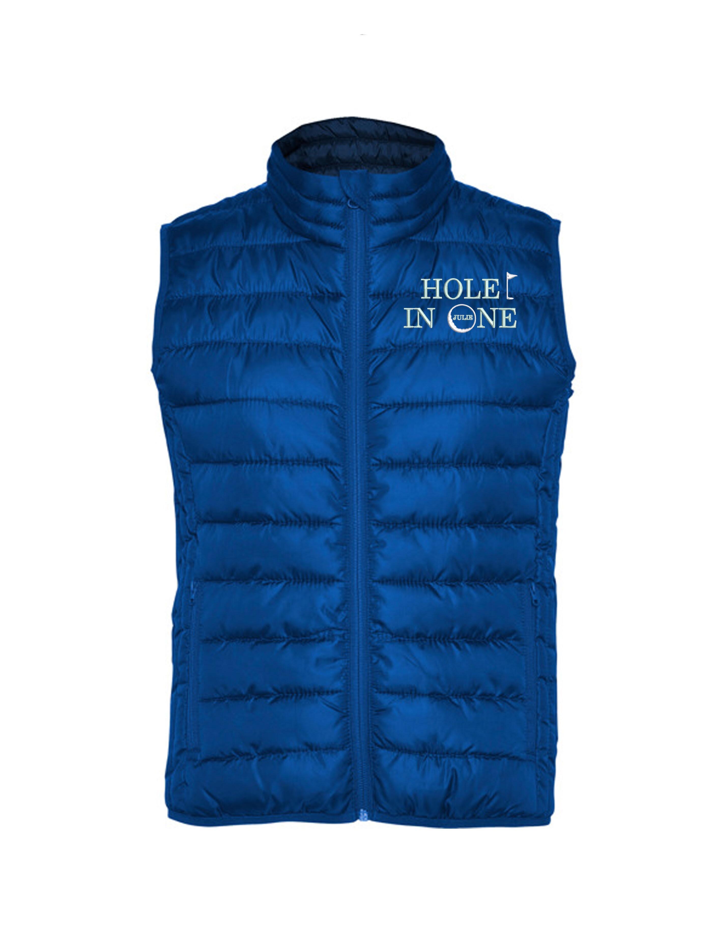 Hole in 1 Design Women's Embroidered Feather Golf Gilet Royal Blue