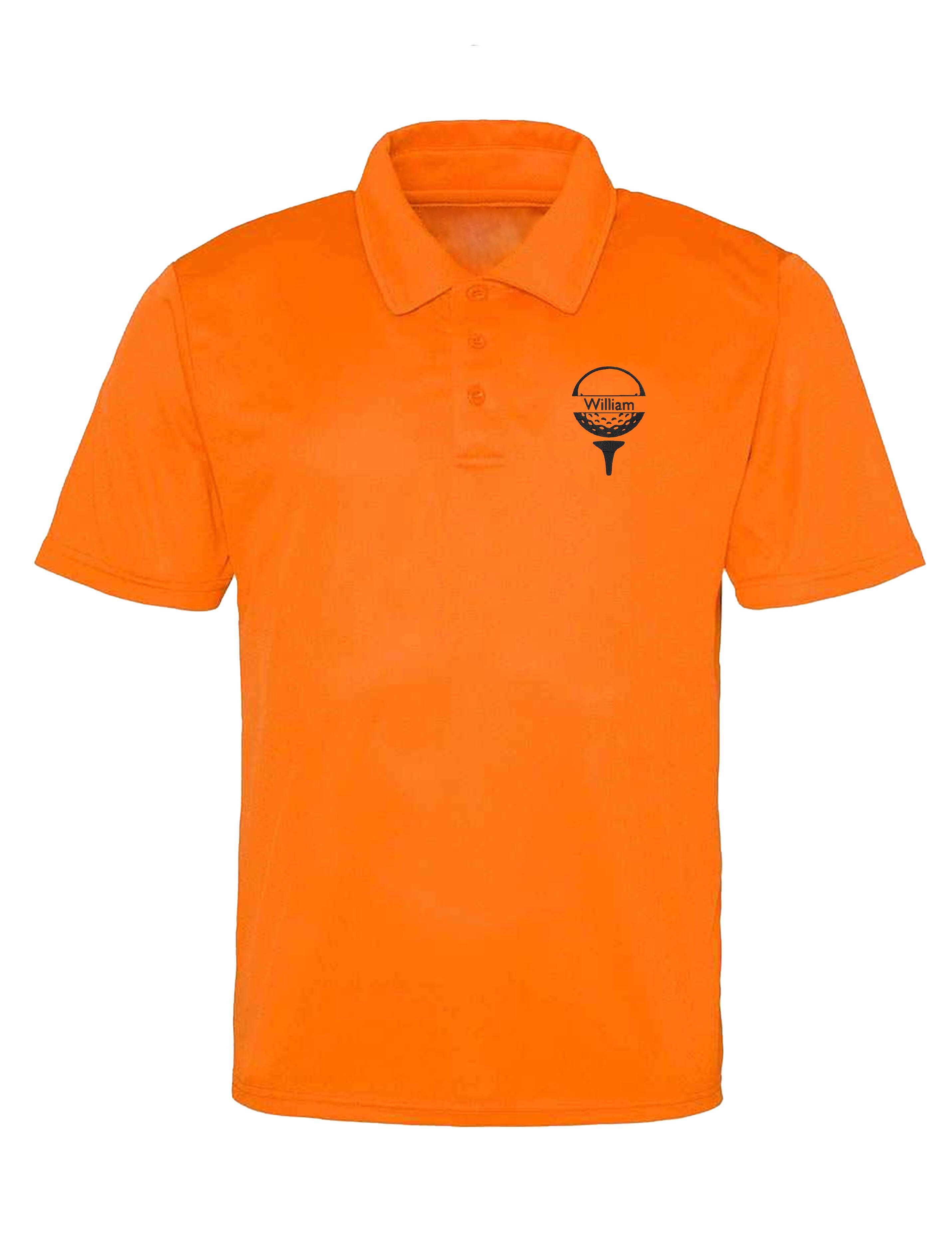 Golf Ball Design Dri-Fit Golf Polo Shirt Orange