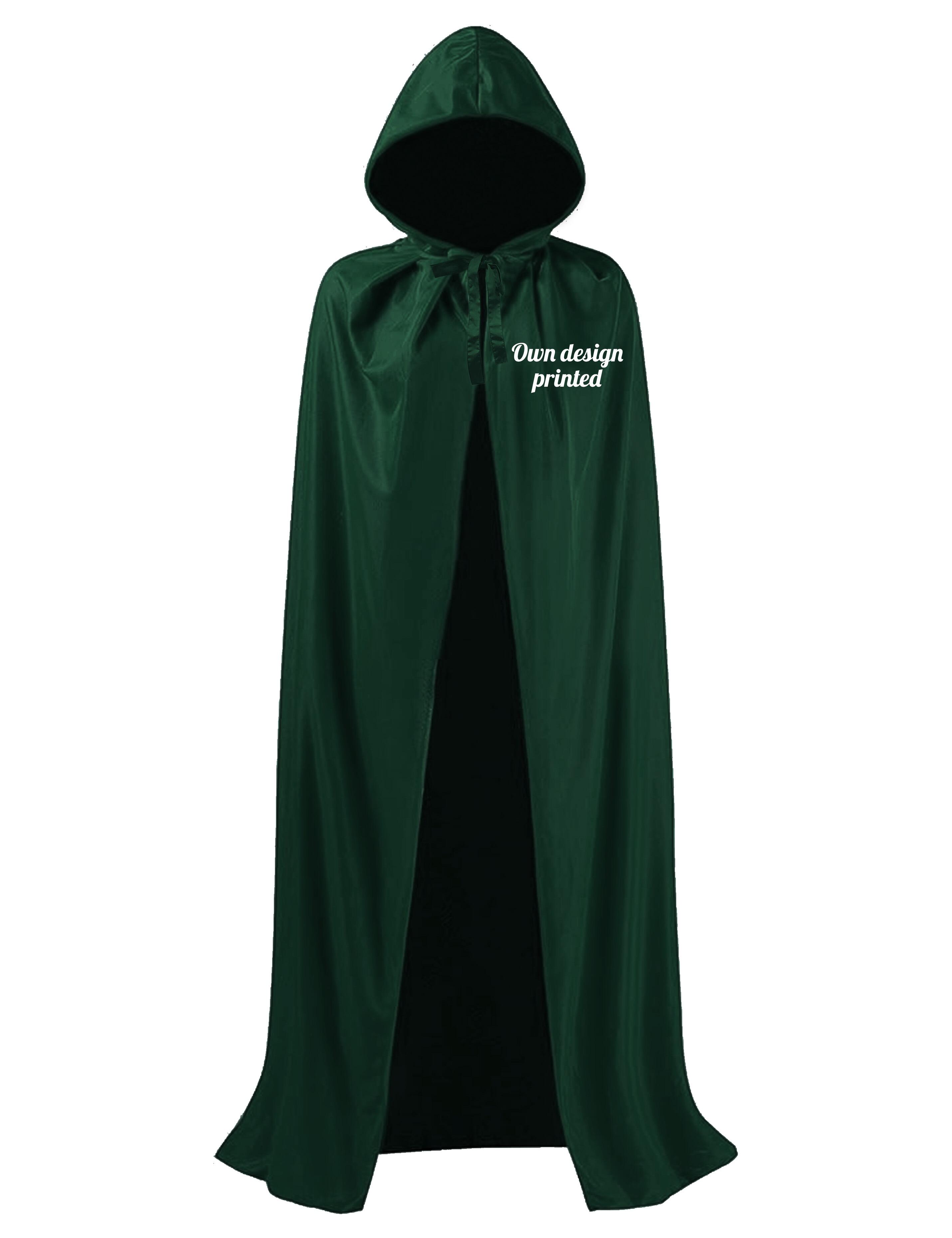Personalised Hooded Hairdressing Show Gown Robe Bottle Green Printed