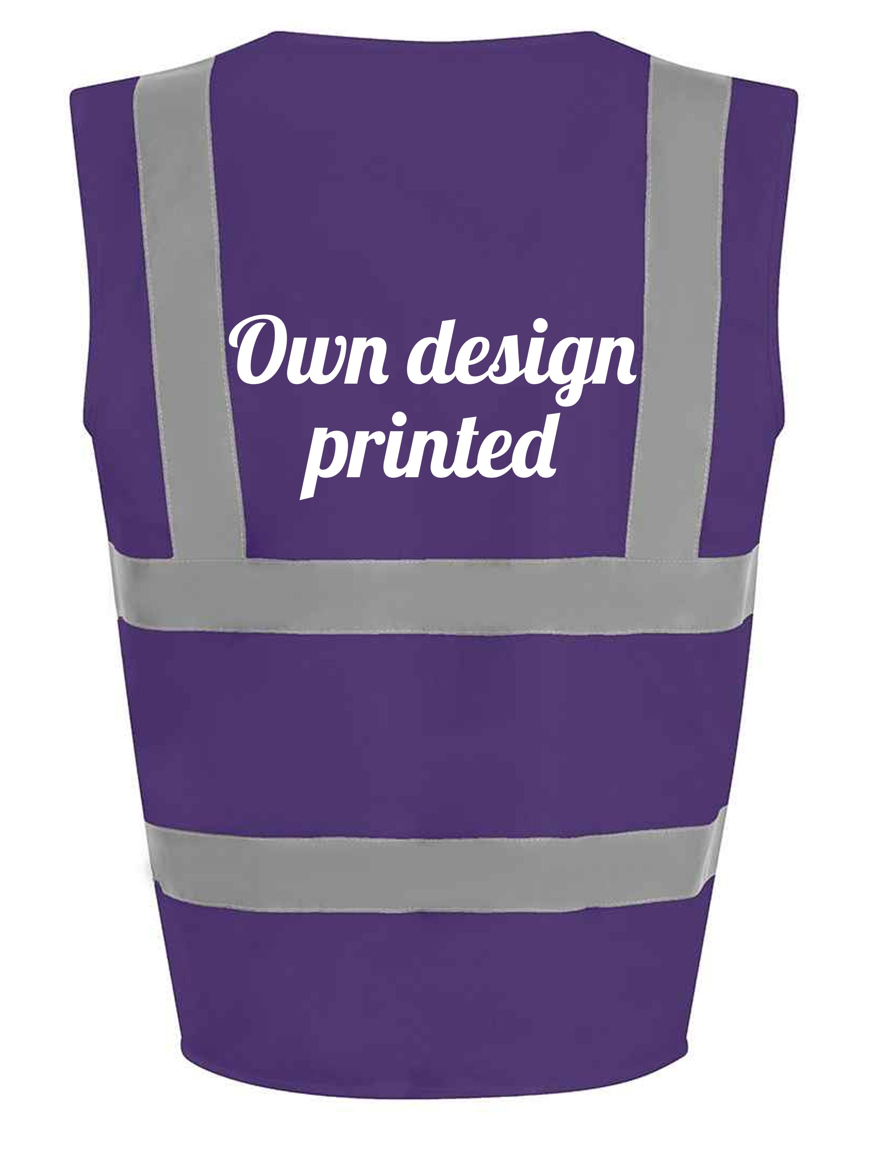 Printed  High Visibility Waistcoat Purple