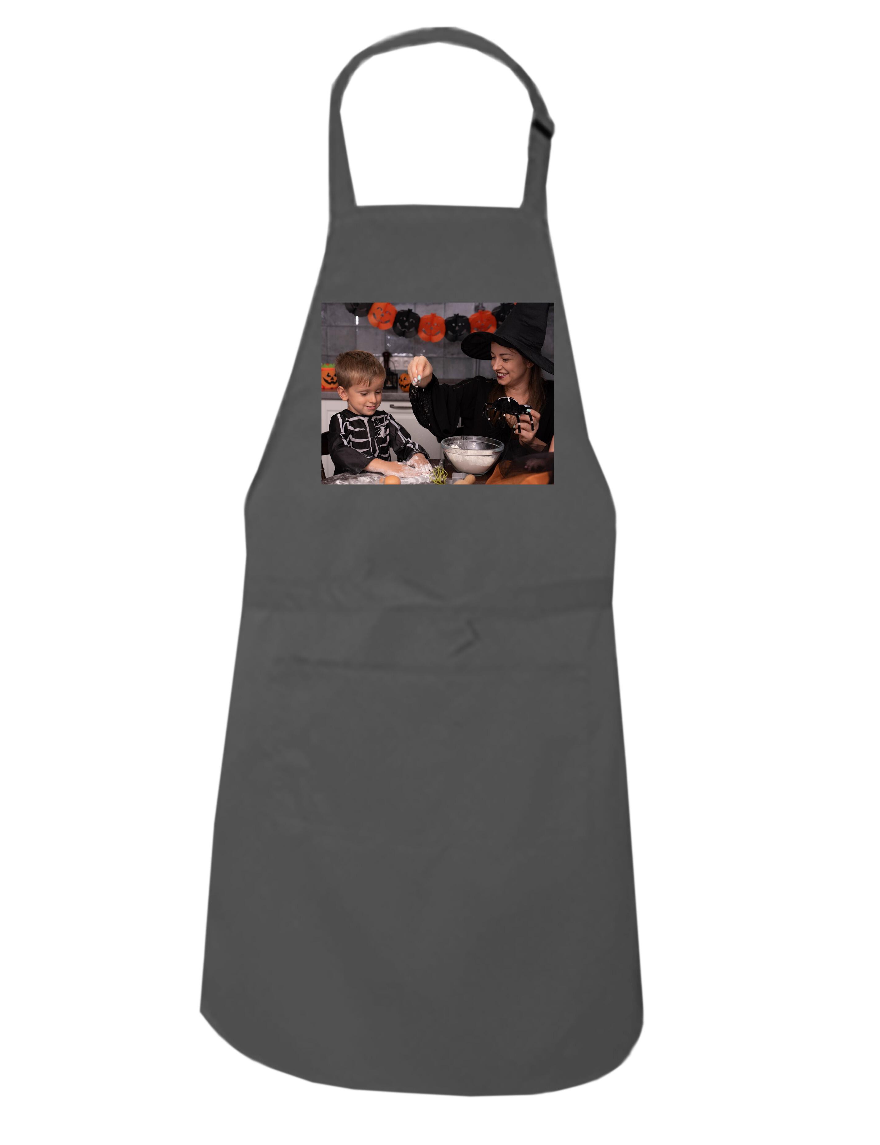 Personalised Photo Printed Kids Apron Dark Grey