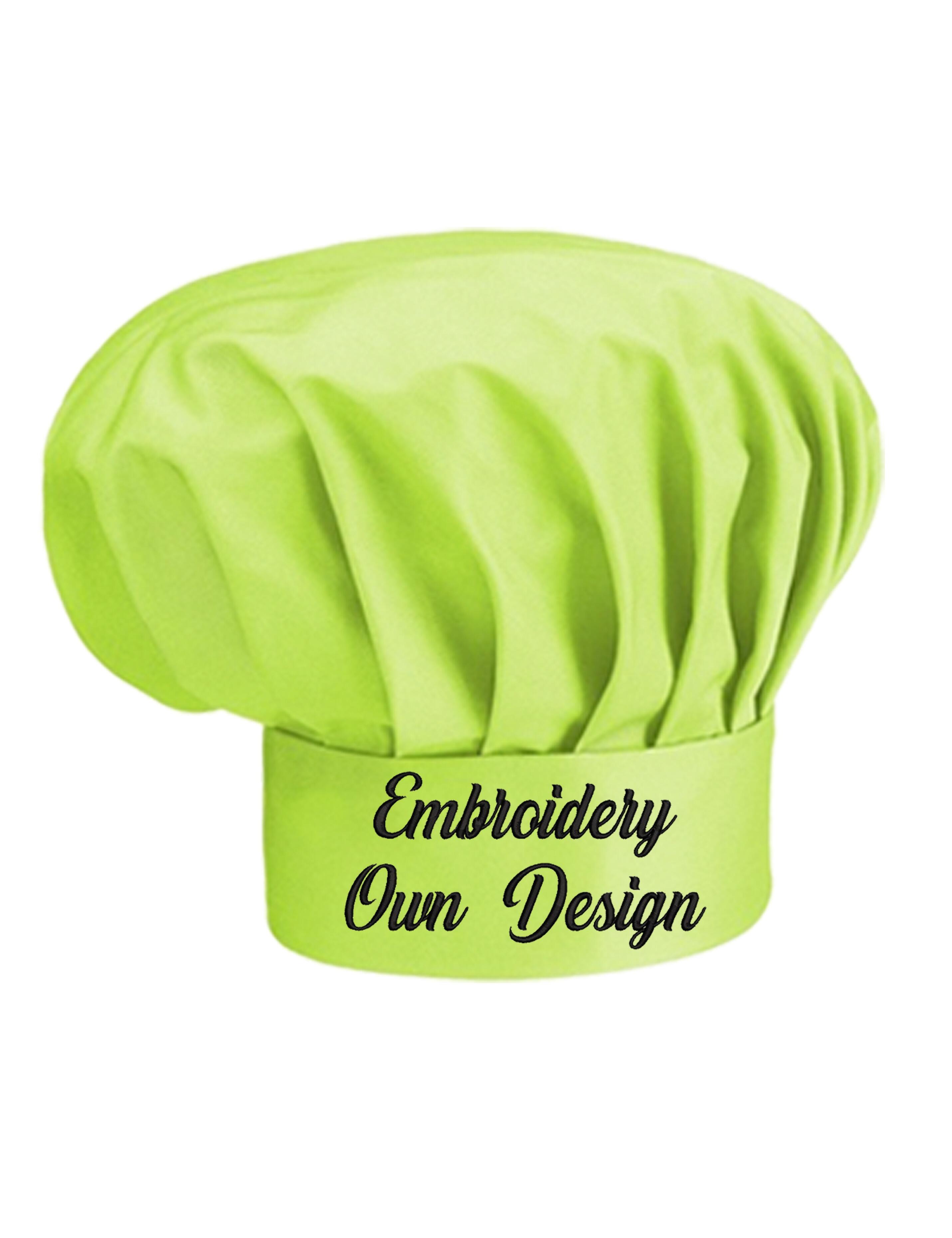 Personalised Kids Chef Hat Lime with embroidery