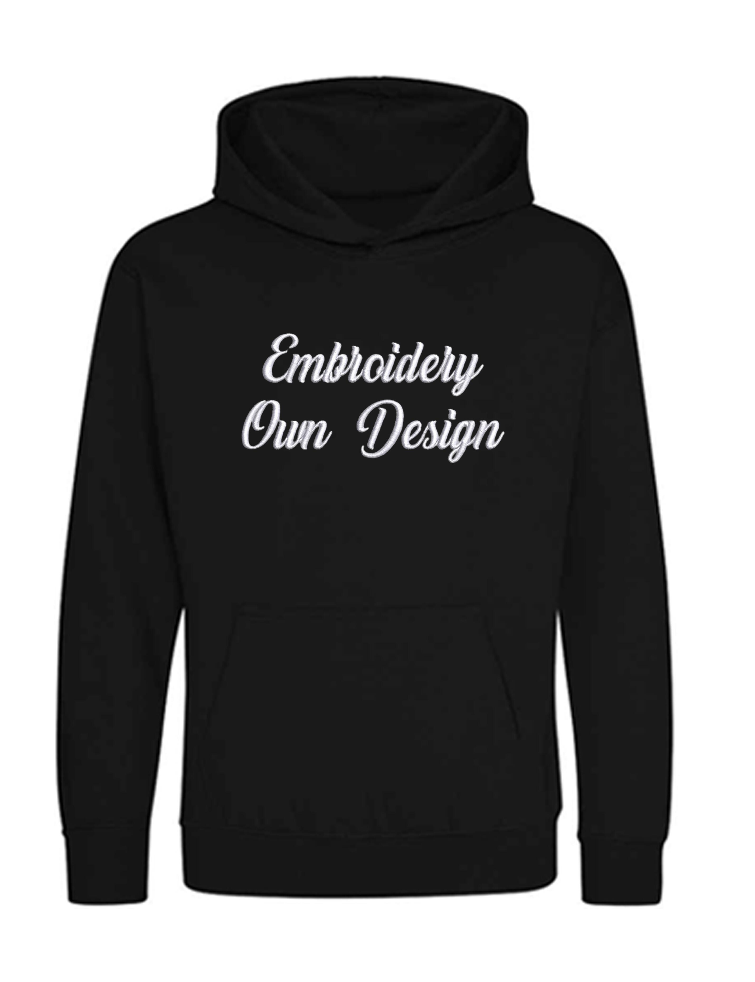 Embroidered Kids Hoodie Black