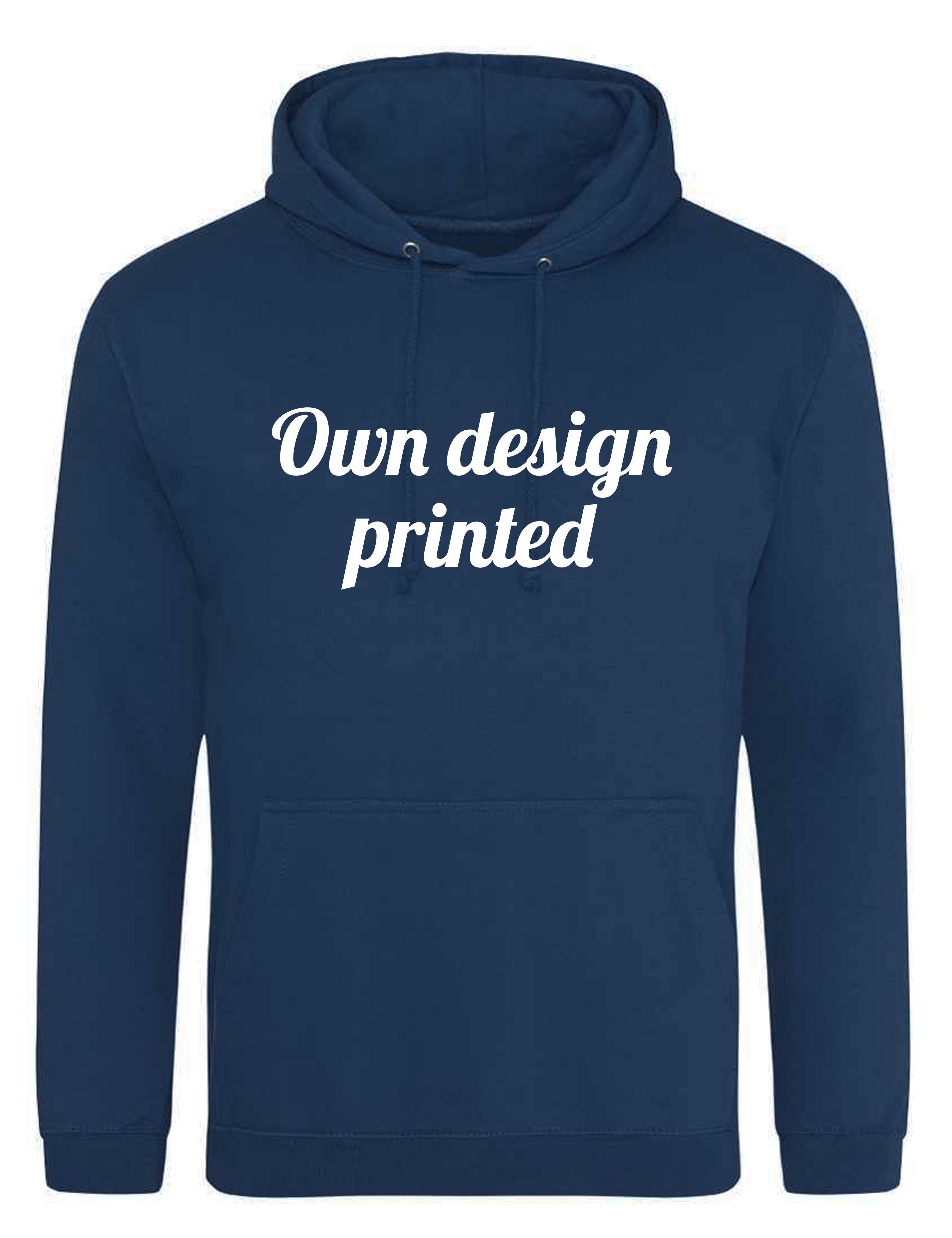 Personalised Unisex Hoodie Ink Blue with print