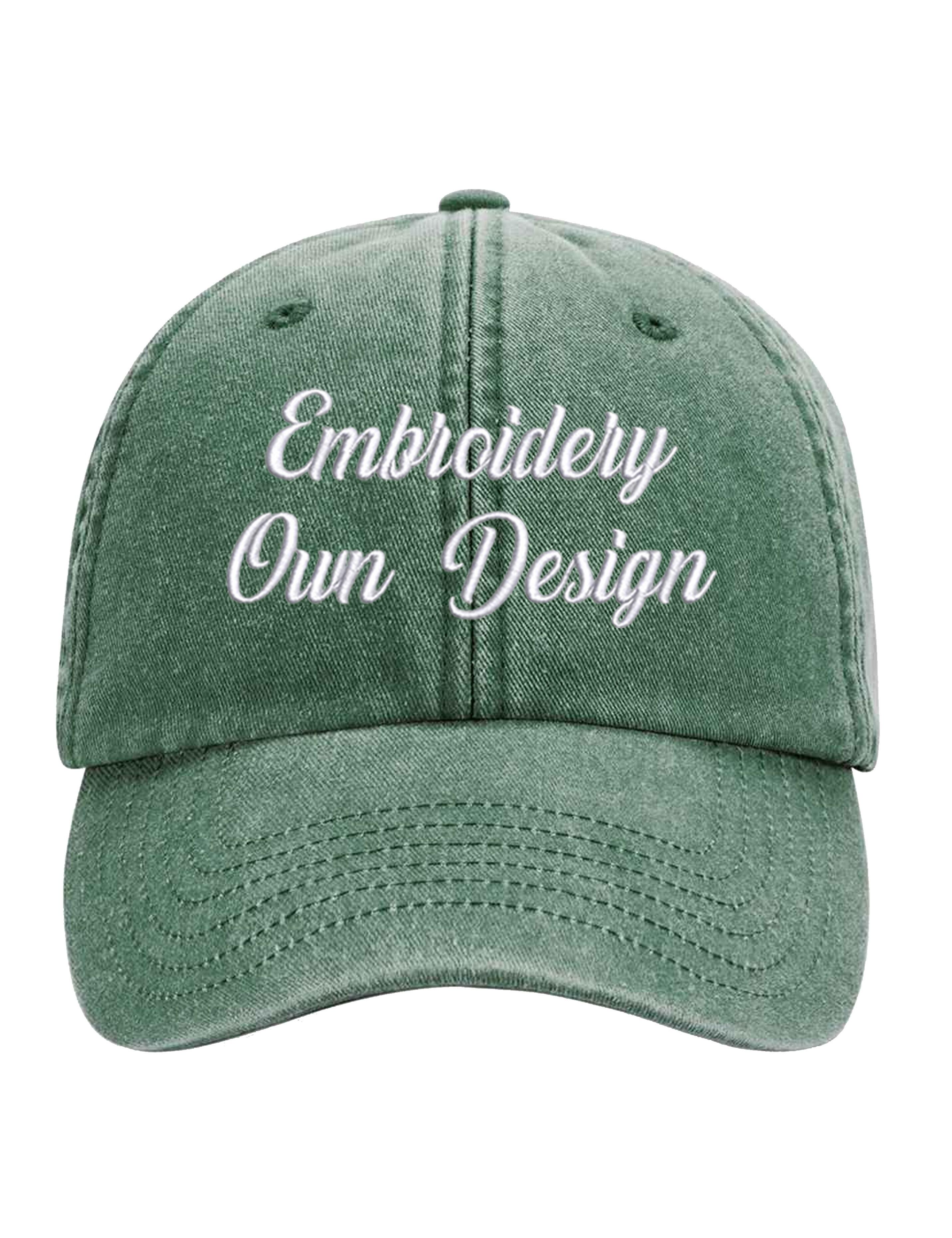 Personalised Vintage Baseball Cap Bottle Green with embroidery