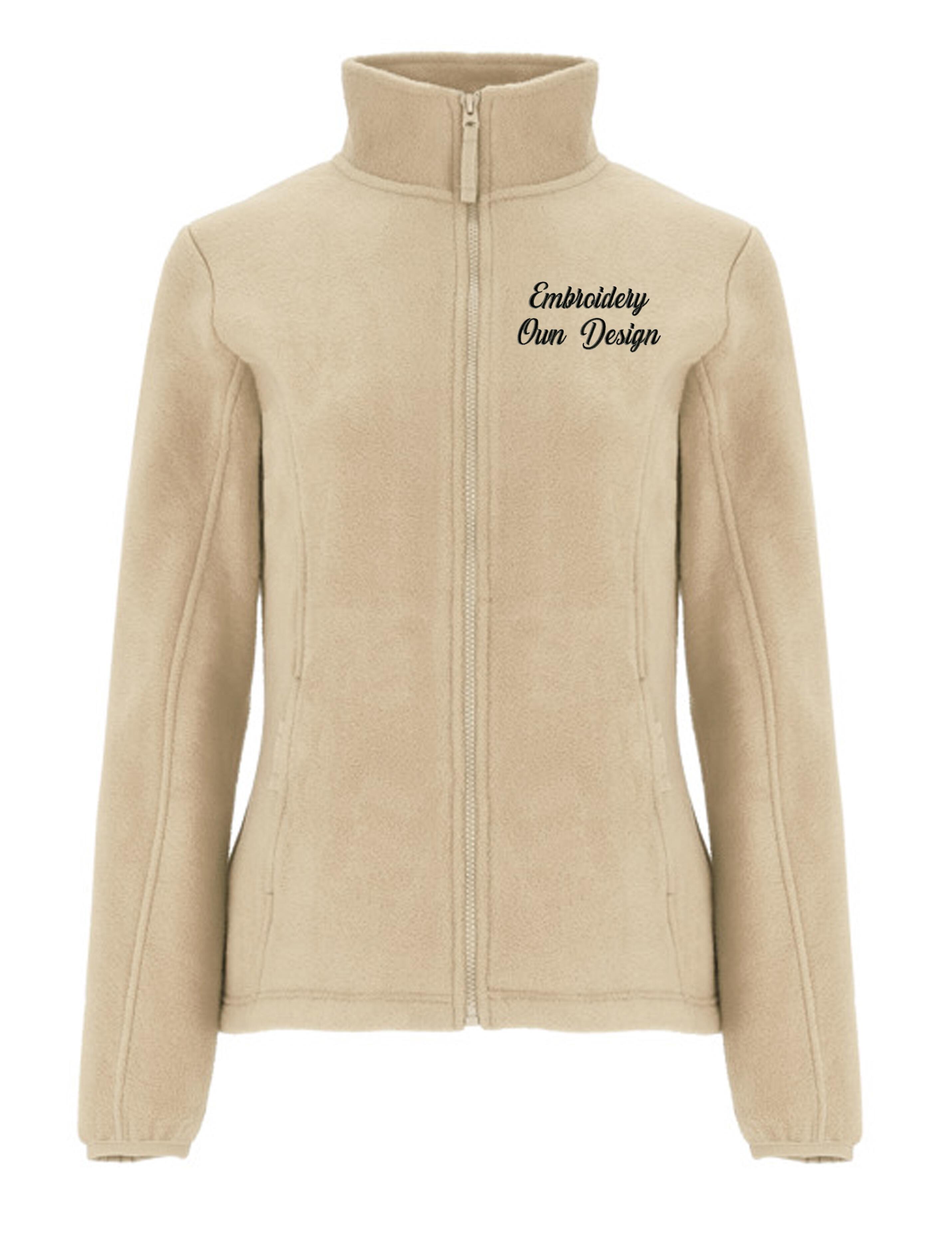 Personalised Women's Fleece Jacket with embroidery cappuccino