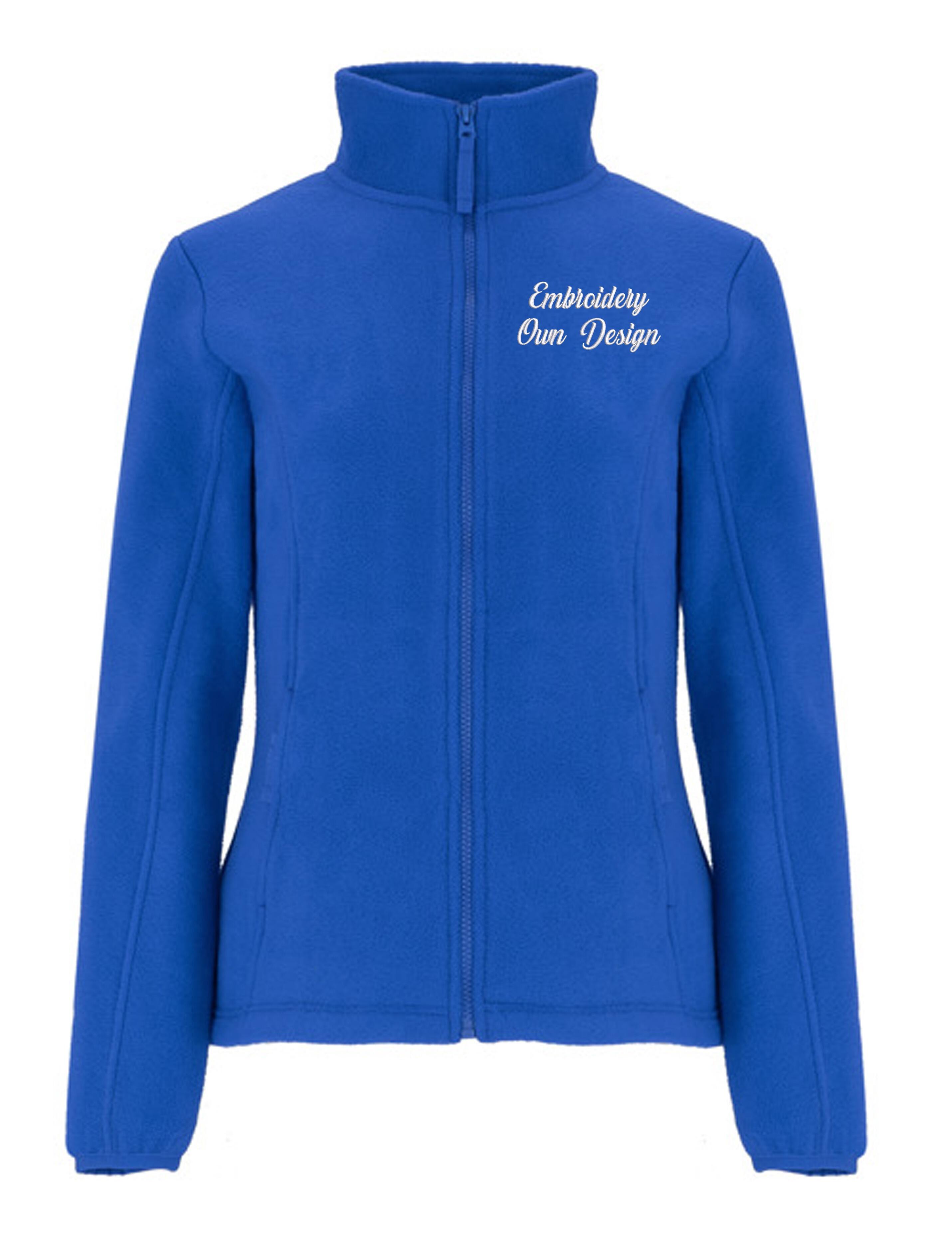 Personalised Women's Fleece Jacket with embroidery royal blue