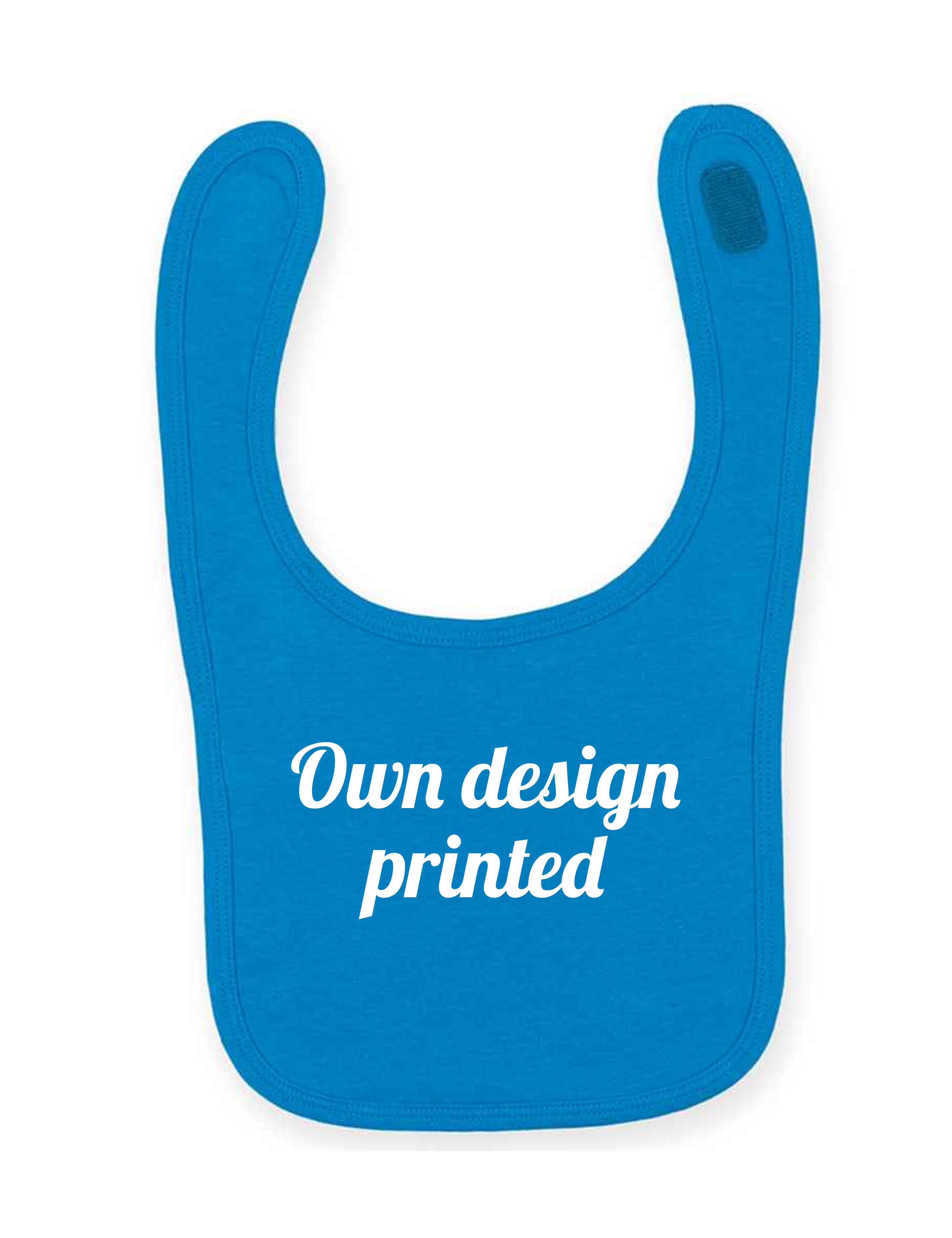 Personalised Babies Bib Sapphire Blue with Print