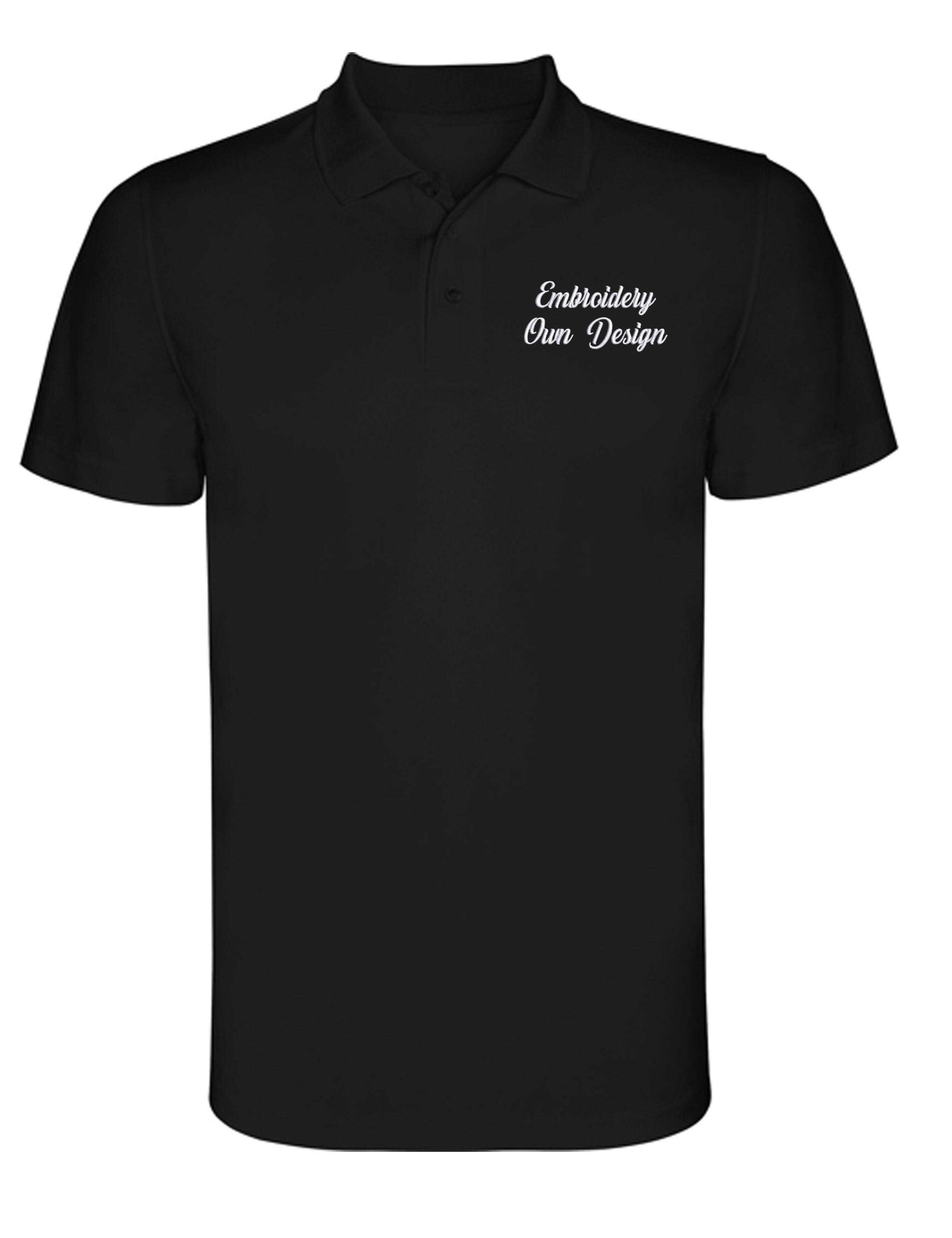 Personalised Dri-Fit Short Sleeve Polo Shirt with Embroidery black