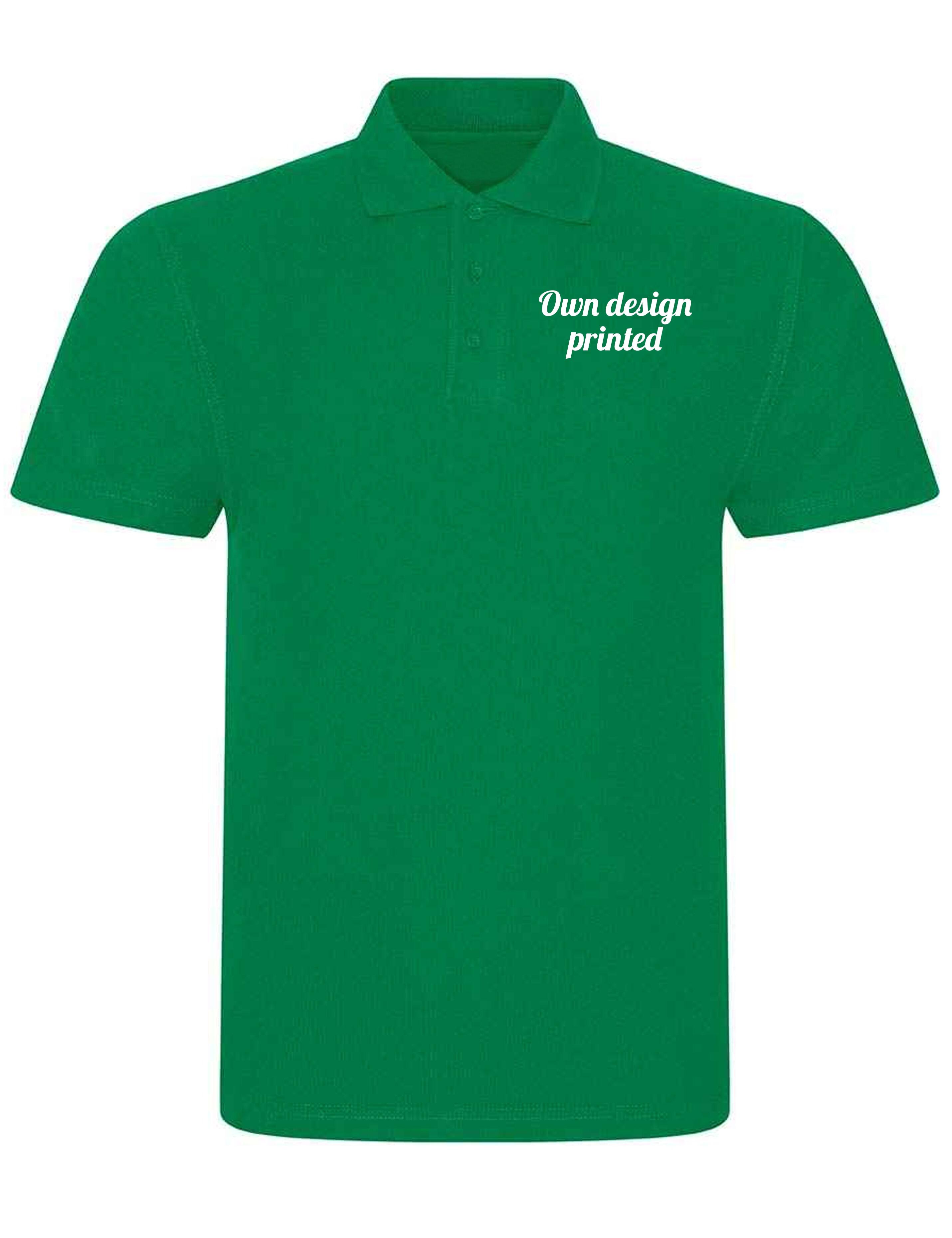 Personalised Plus Size Polo Shirt with prit Kelly green