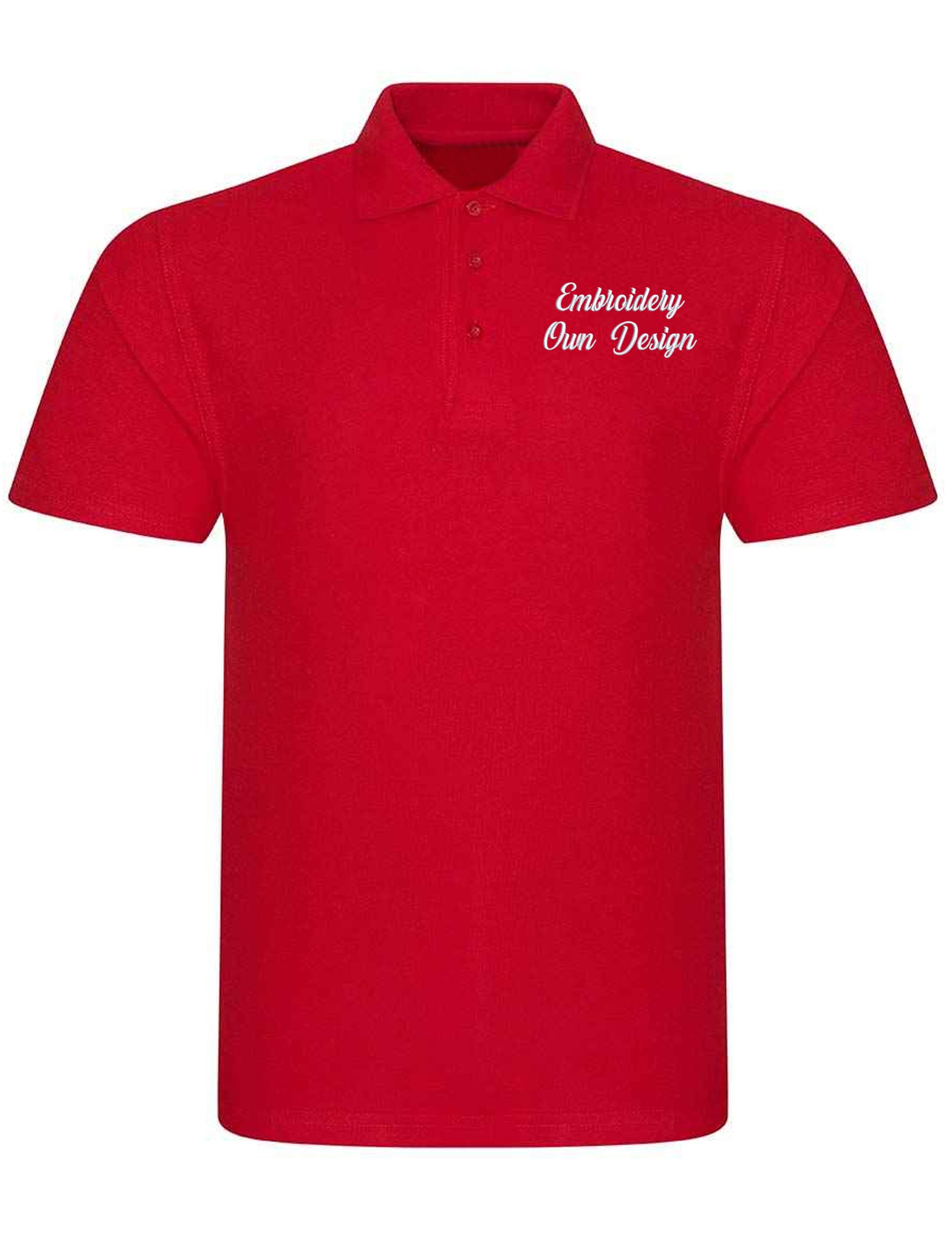 Personalised Plus Size Polo Shirt with embroidery red