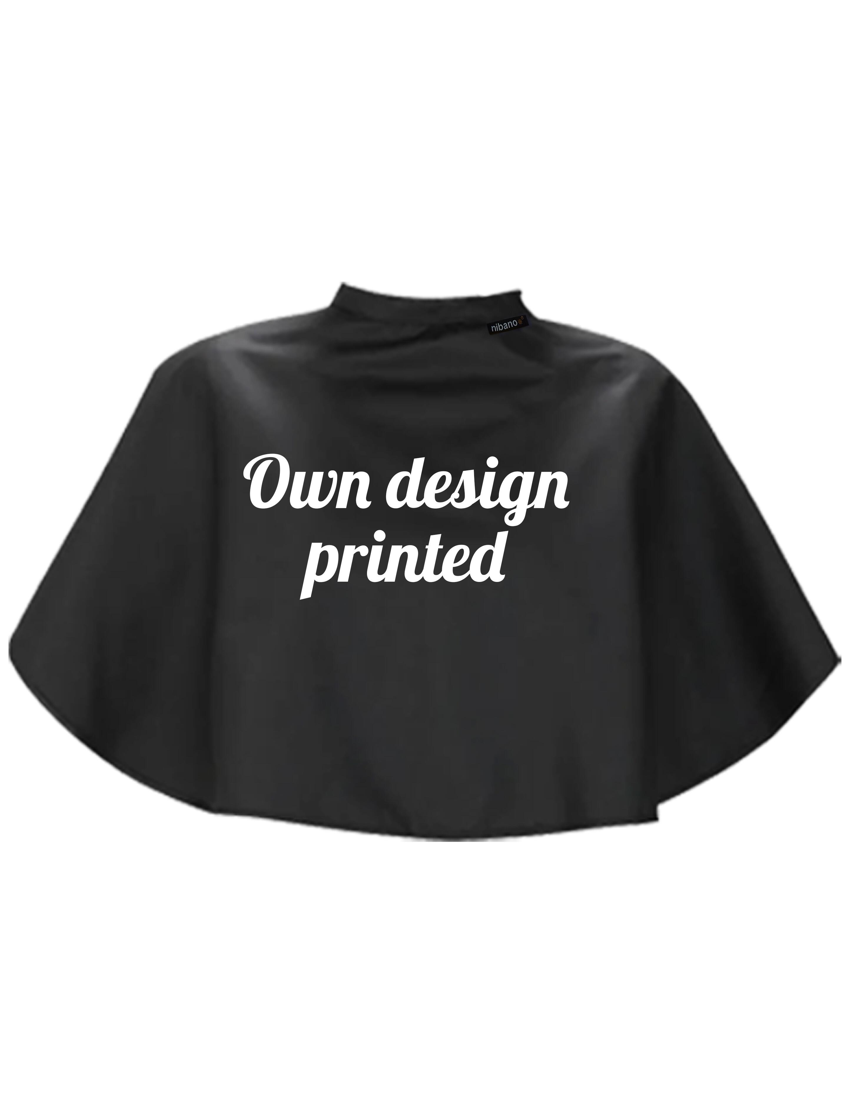 Personalised waterproof makeup cape Black
