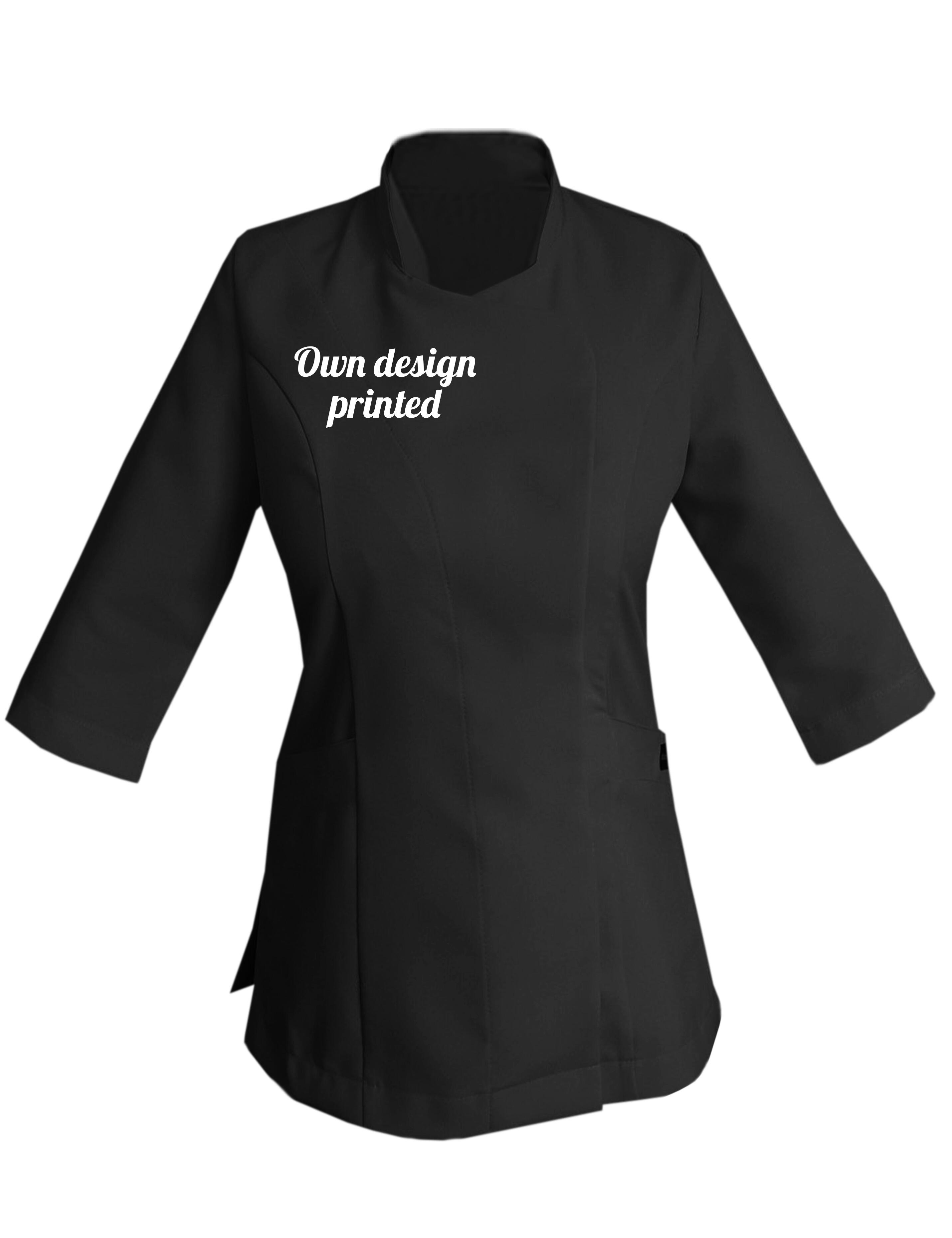 Personalised Women's Quarter Sleeve Beauty Tunic with print Black