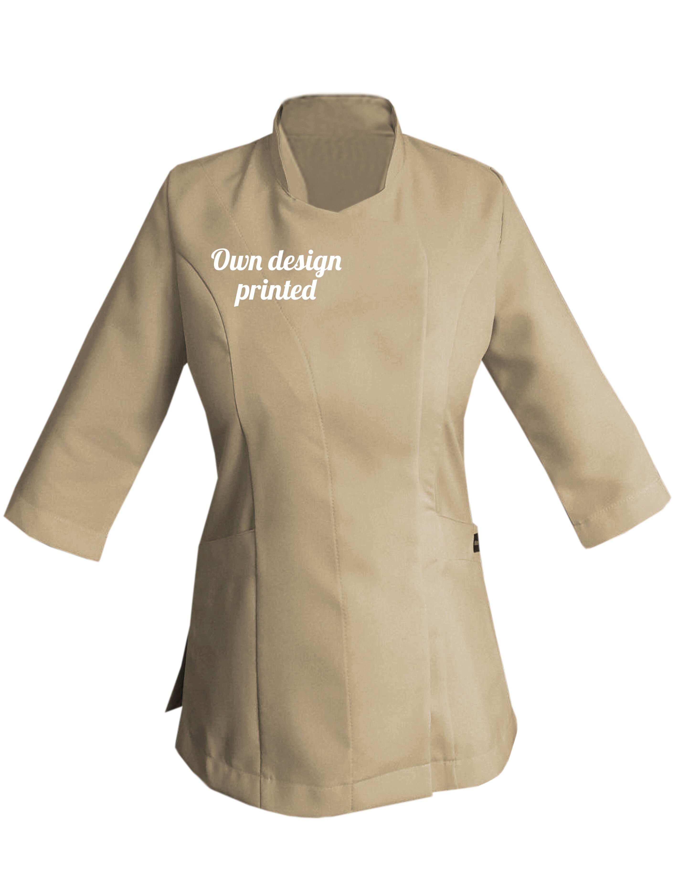 Personalised Women's Quarter Sleeve Beauty Tunic with print Beige