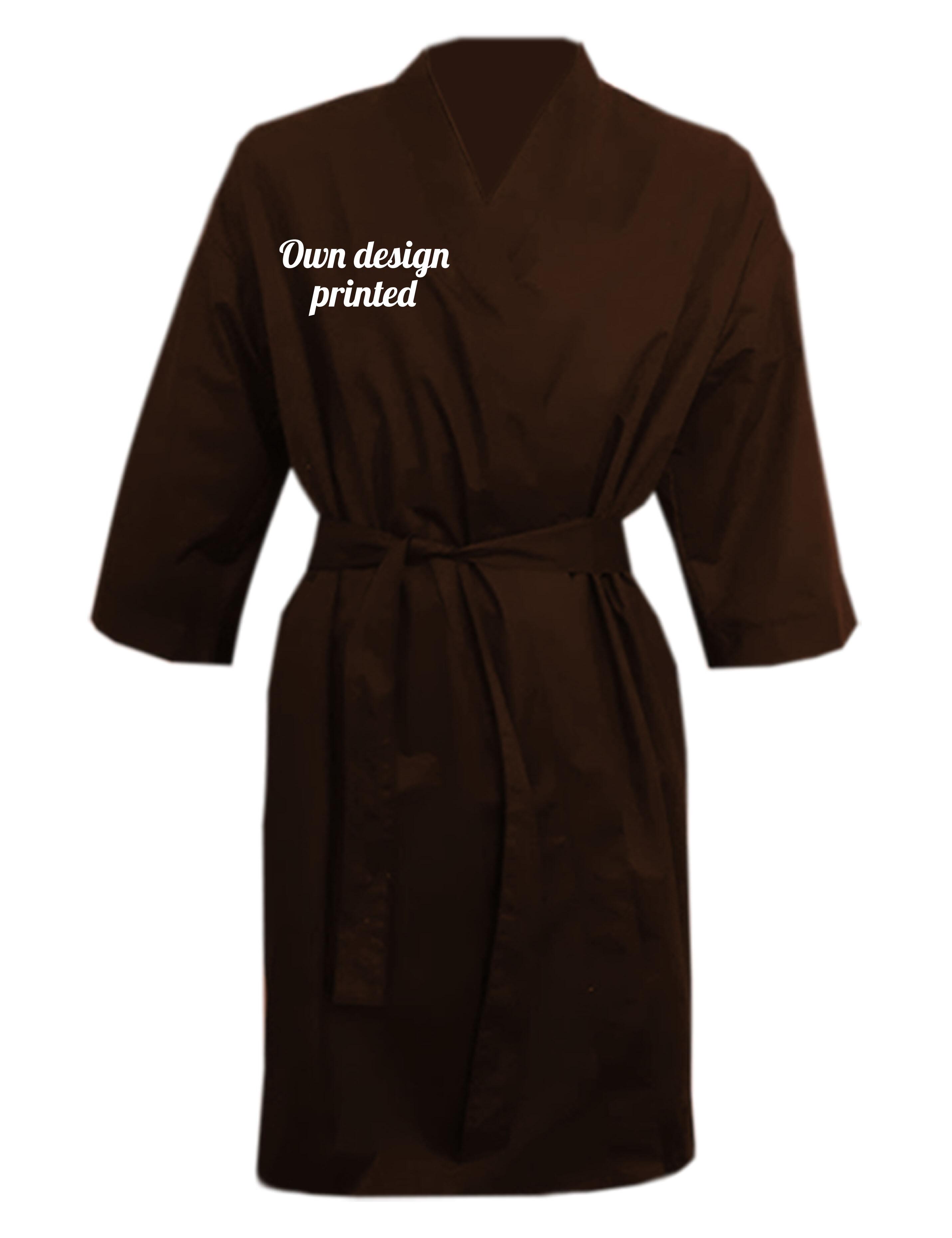 Custom waterproof hairdressing kimono robe chocolate printed