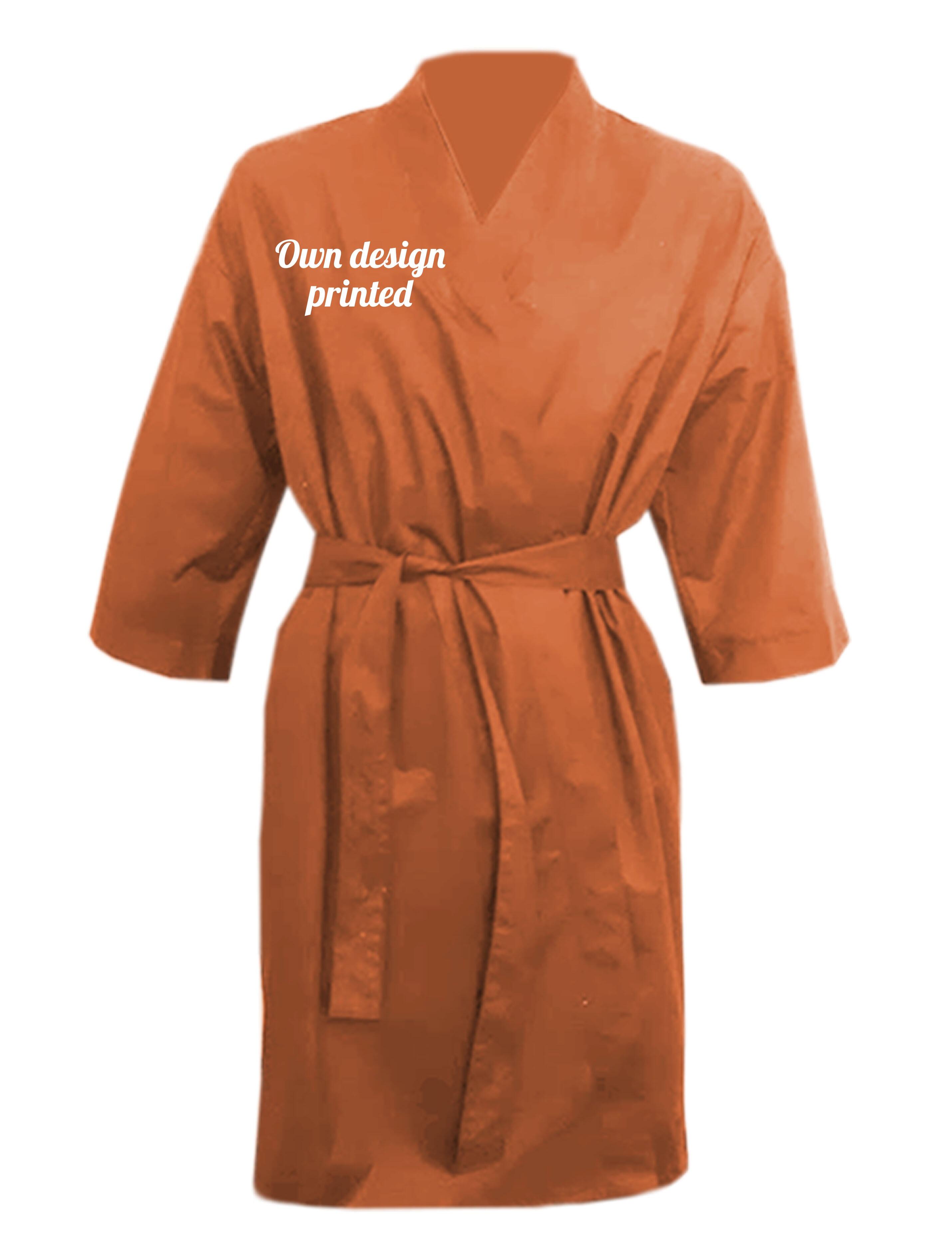 Personalised Waterproof Hairdressing Kimono Robes Ginger Biscuit