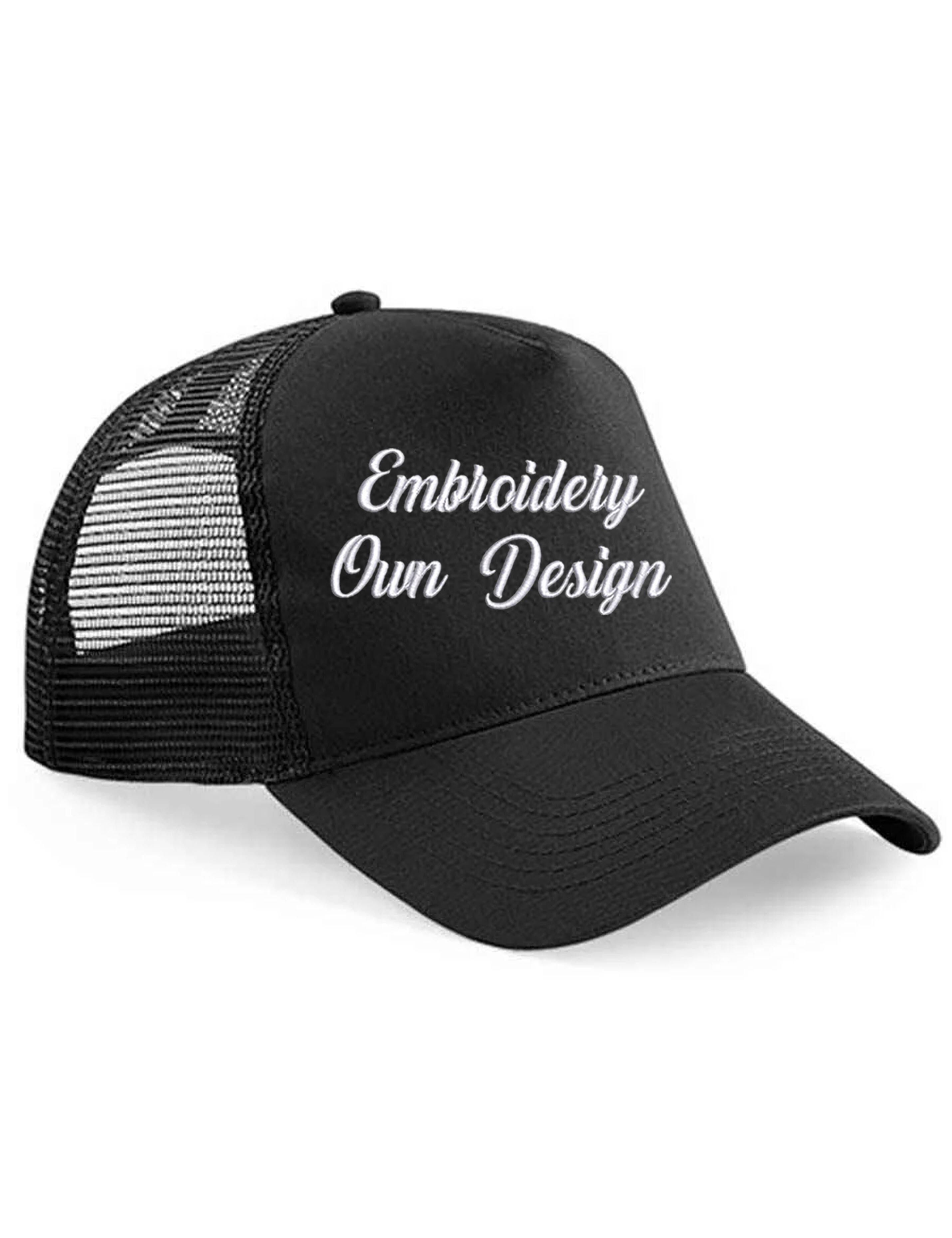 Personalised Embroidered Snapback Trucker Cap Black