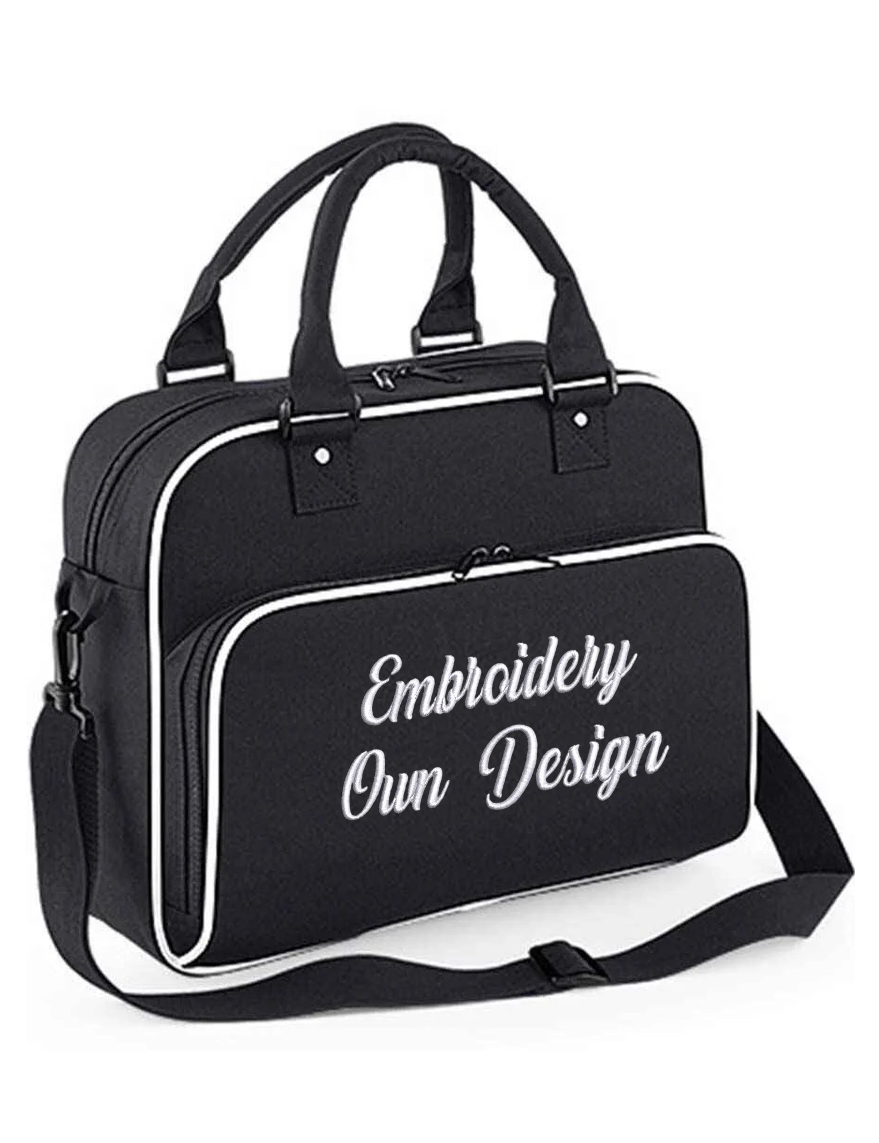 Personalised Embroidered Dance Bag Black/White with logo