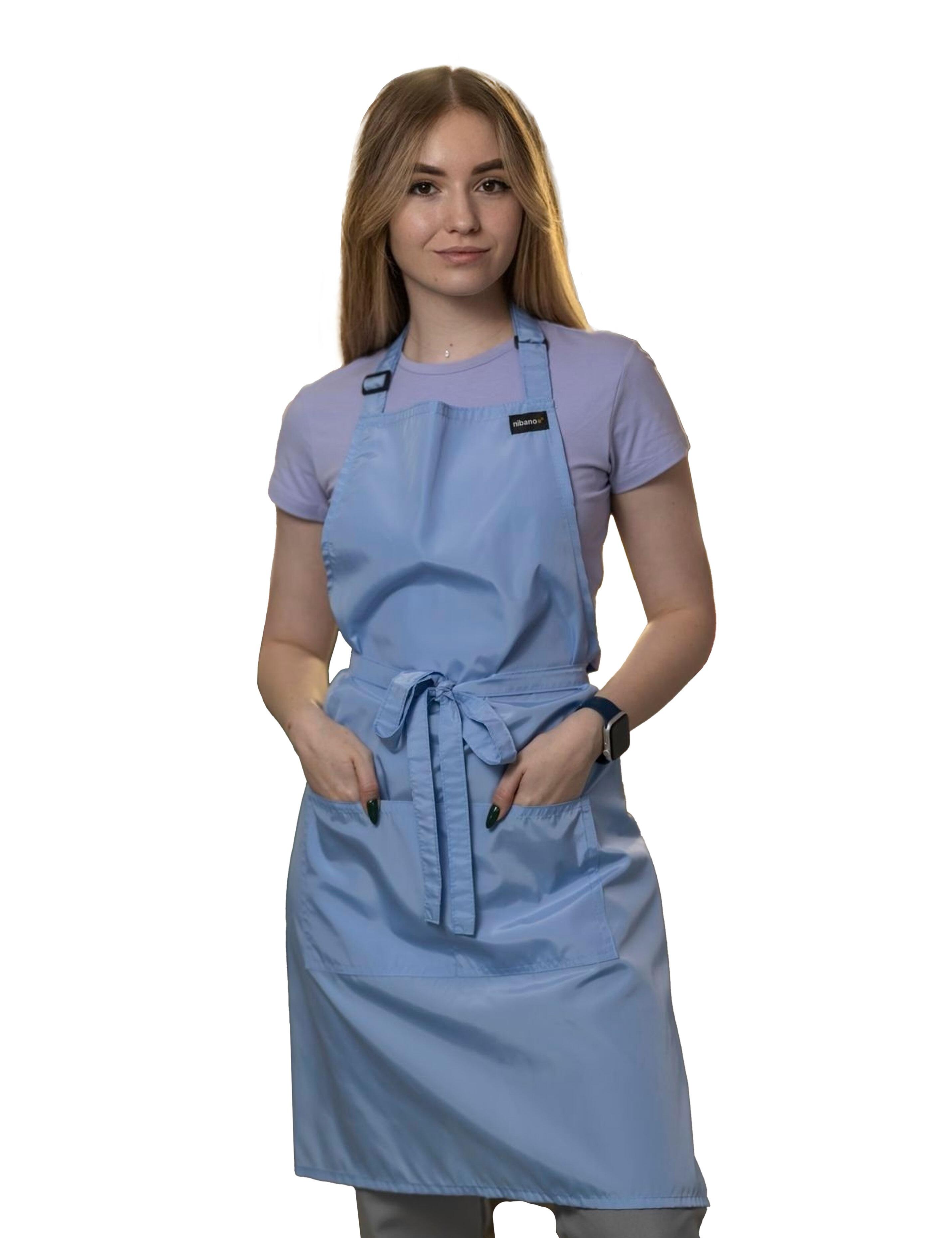 Hairdresser’s waterproof apron light blue