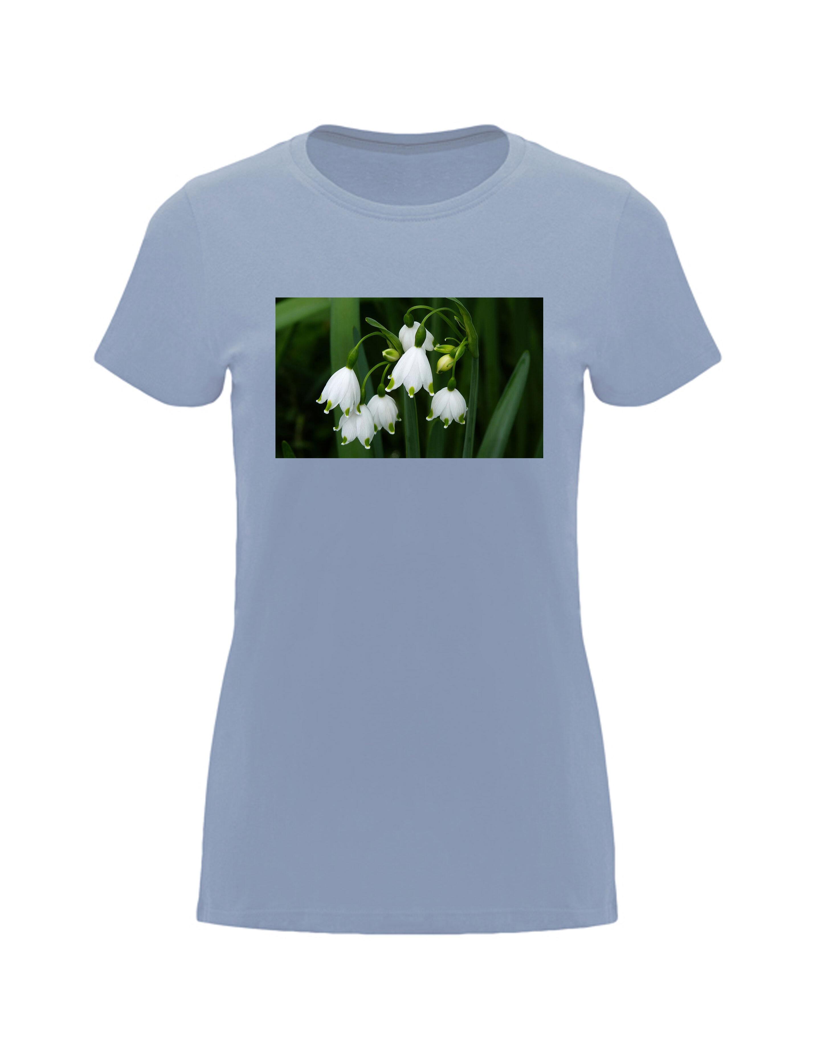 Photo Printed Heavyweight Women's Short Sleeve T-Shirt Zen Blue